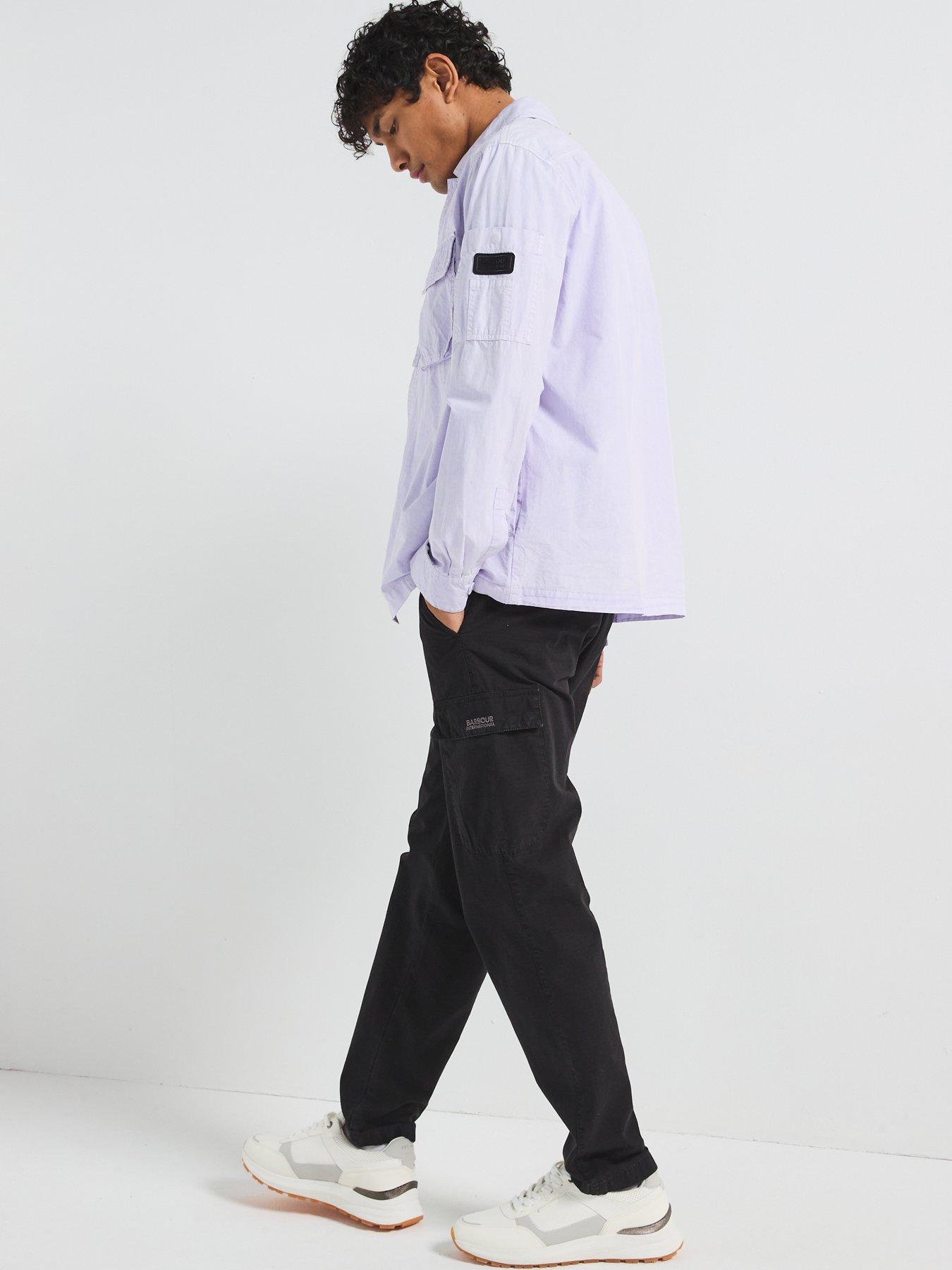  image of barbour-international-kenneth-garment-dye-overshirt--light-purple