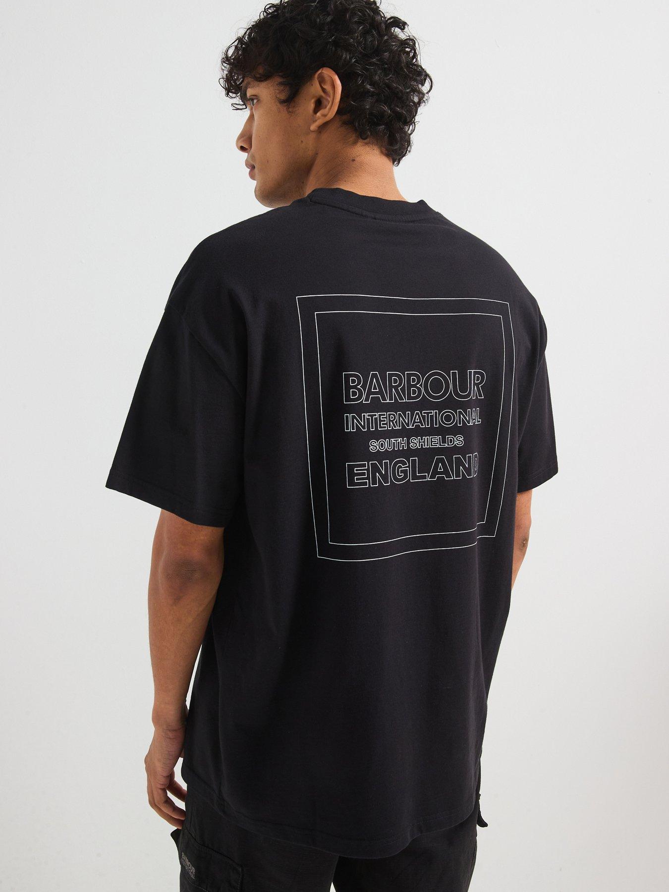  image of barbour-international-micro-block-oversized-back-print-t-shirt-black