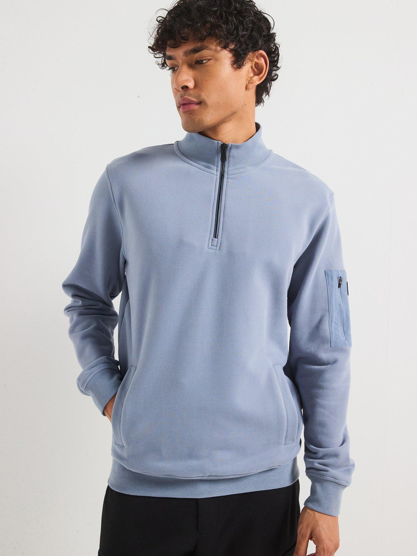  image of barbour-international-ewan-half-zip-funnel-neck-sweat-top-blue
