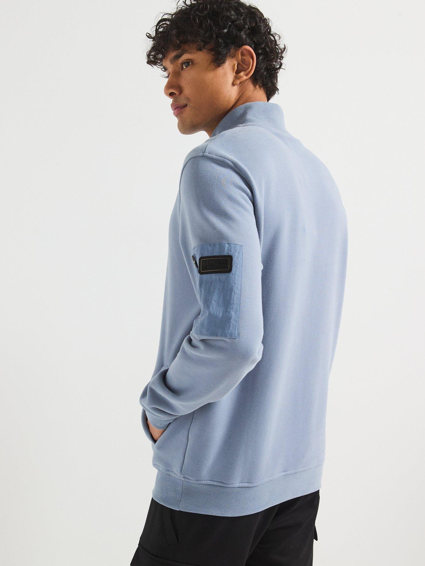  image of barbour-international-ewan-half-zip-funnel-neck-sweat-top-blue