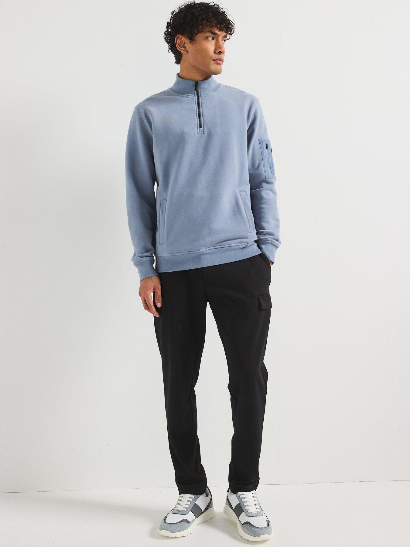  image of barbour-international-ewan-half-zip-funnel-neck-sweat-top-blue