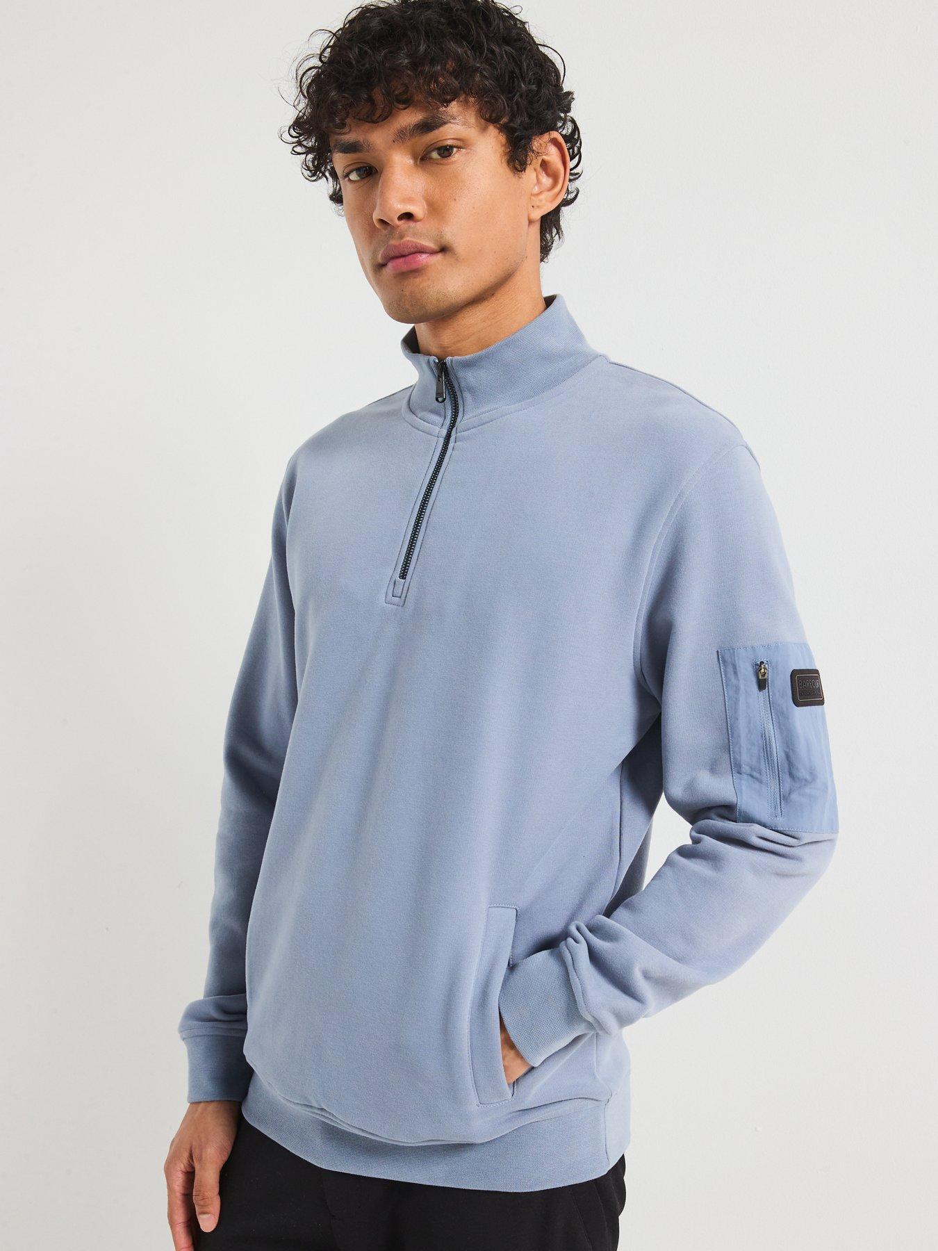  image of barbour-international-ewan-half-zip-funnel-neck-sweat-top-blue