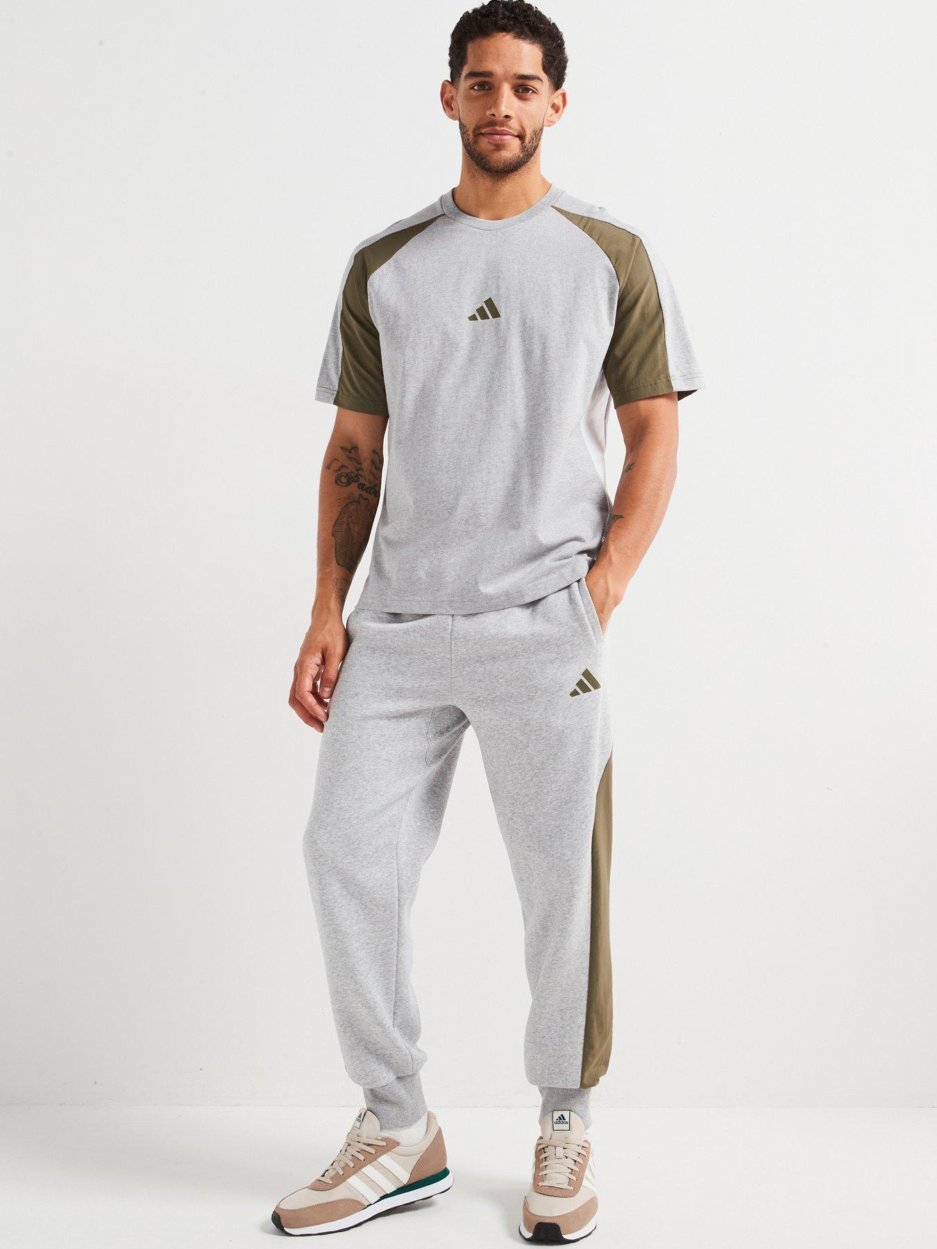  image of adidas-sportswear-mens-essential-colourblock-pant-grey