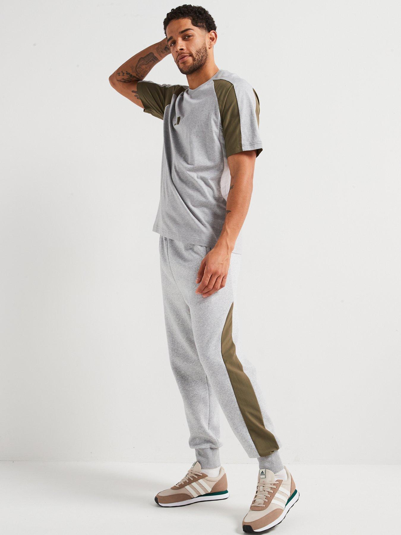  image of adidas-sportswear-mens-essential-colourblock-pant-grey