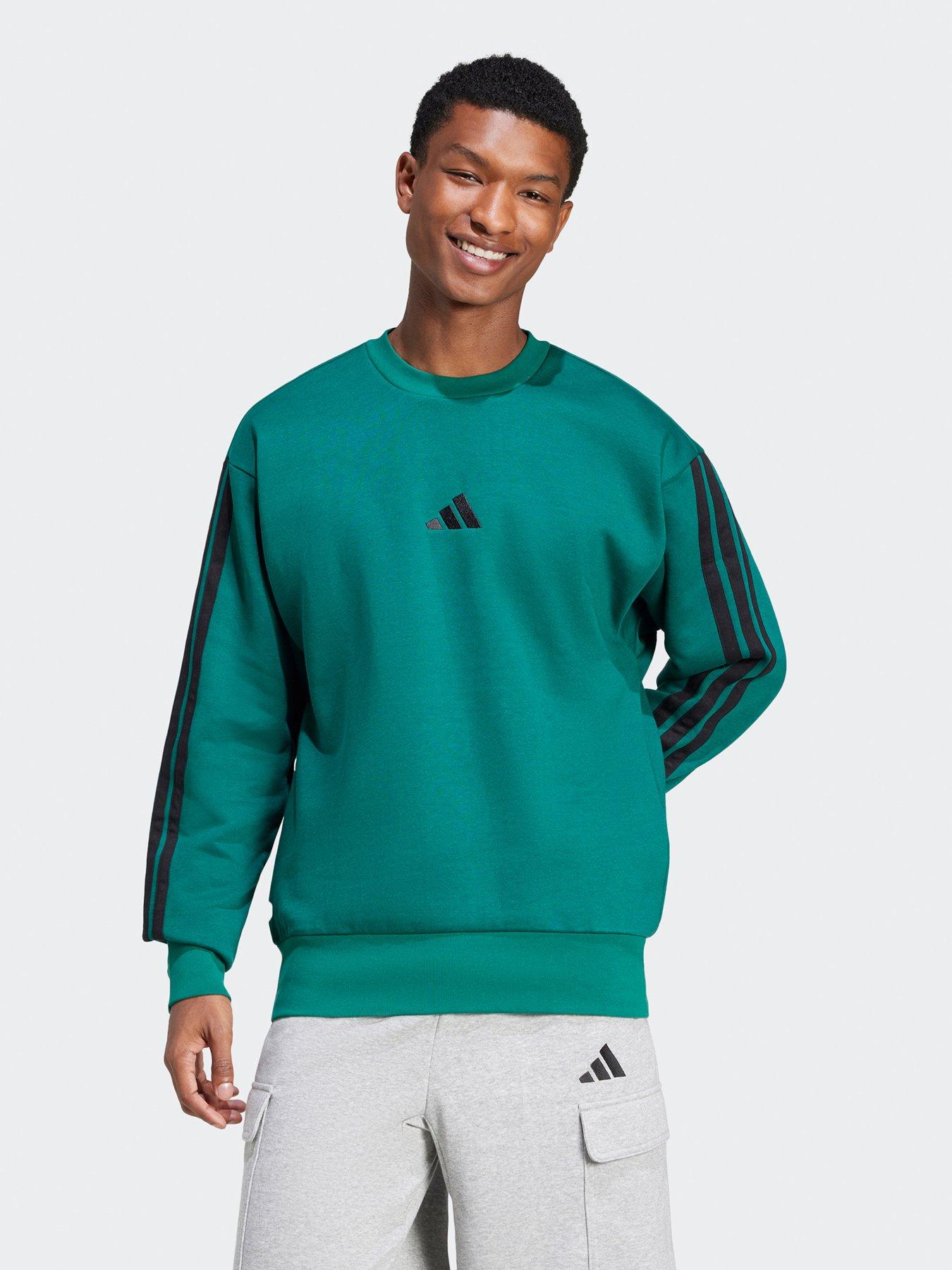 adidas-sportswear-mens-essentials-3-stripe-fleece-sweatshirt-collegiate-greenblack