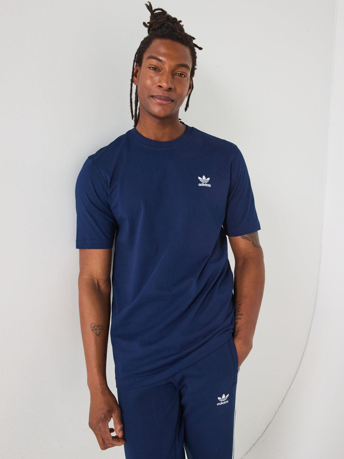  image of adidas-originals-mens-trefoil-essentials-t-shirt-navy-blue