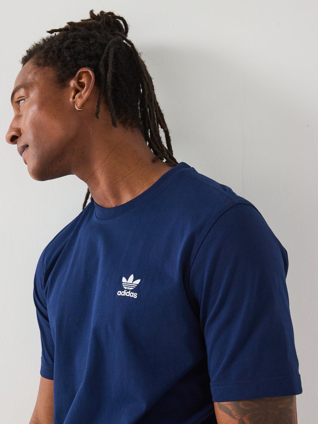  image of adidas-originals-mens-trefoil-essentials-t-shirt-navy-blue