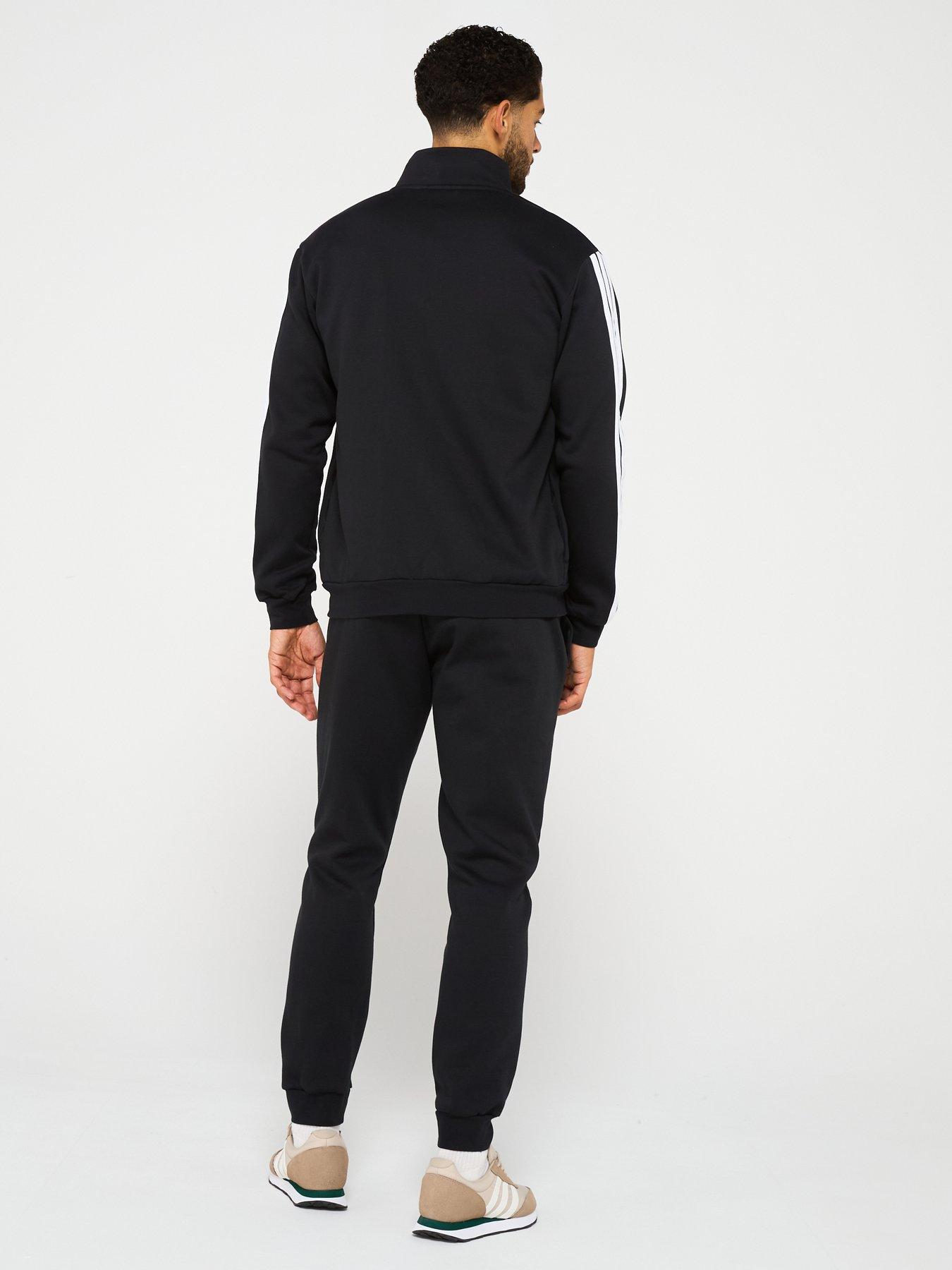  image of adidas-sportswear-mens-sportswear-basic-3-stripe-fleece-tracksuit-black