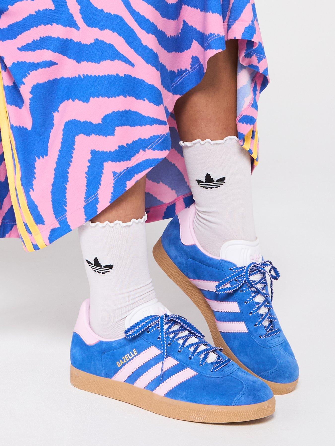 adidas Originals Women's Gazelle Trainers - Blue/Orchid Fusion/Gum 3 |  Littlewoods