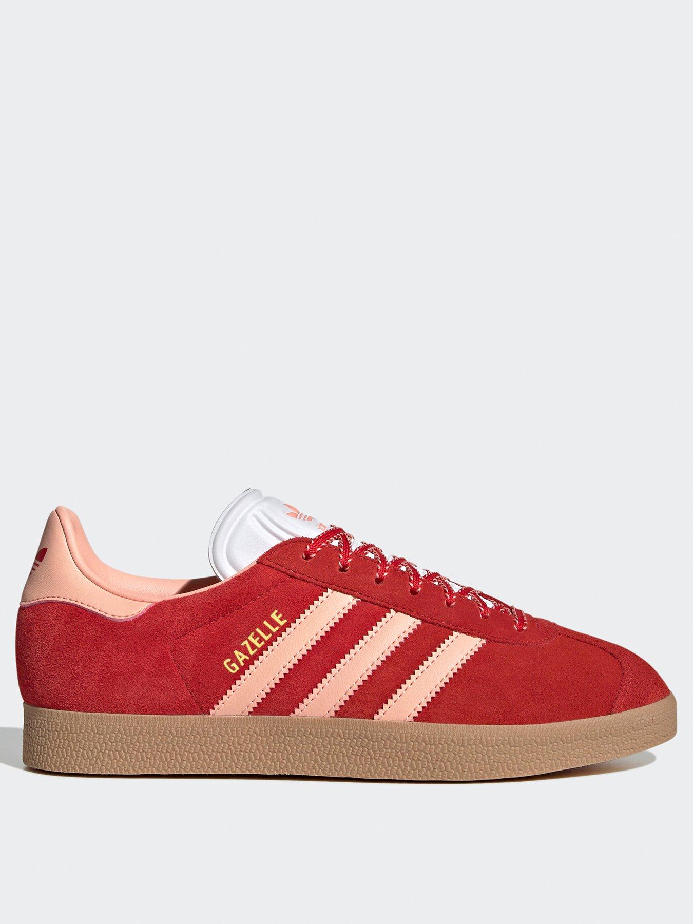  image of adidas-originals-womens-gazelle-trainers-bet-scarletglow-pinkgold-met