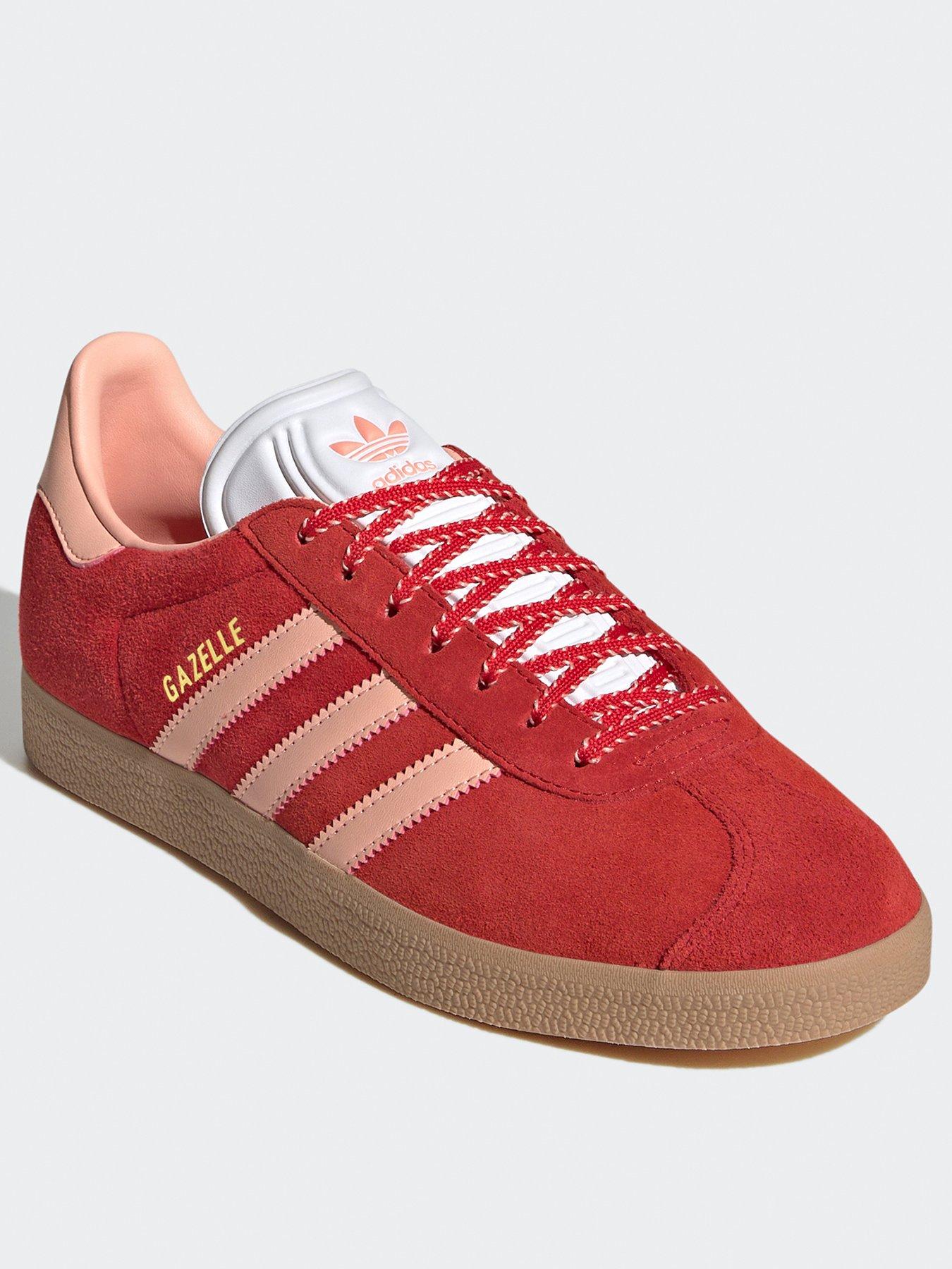  image of adidas-originals-womens-gazelle-trainers-bet-scarletglow-pinkgold-met
