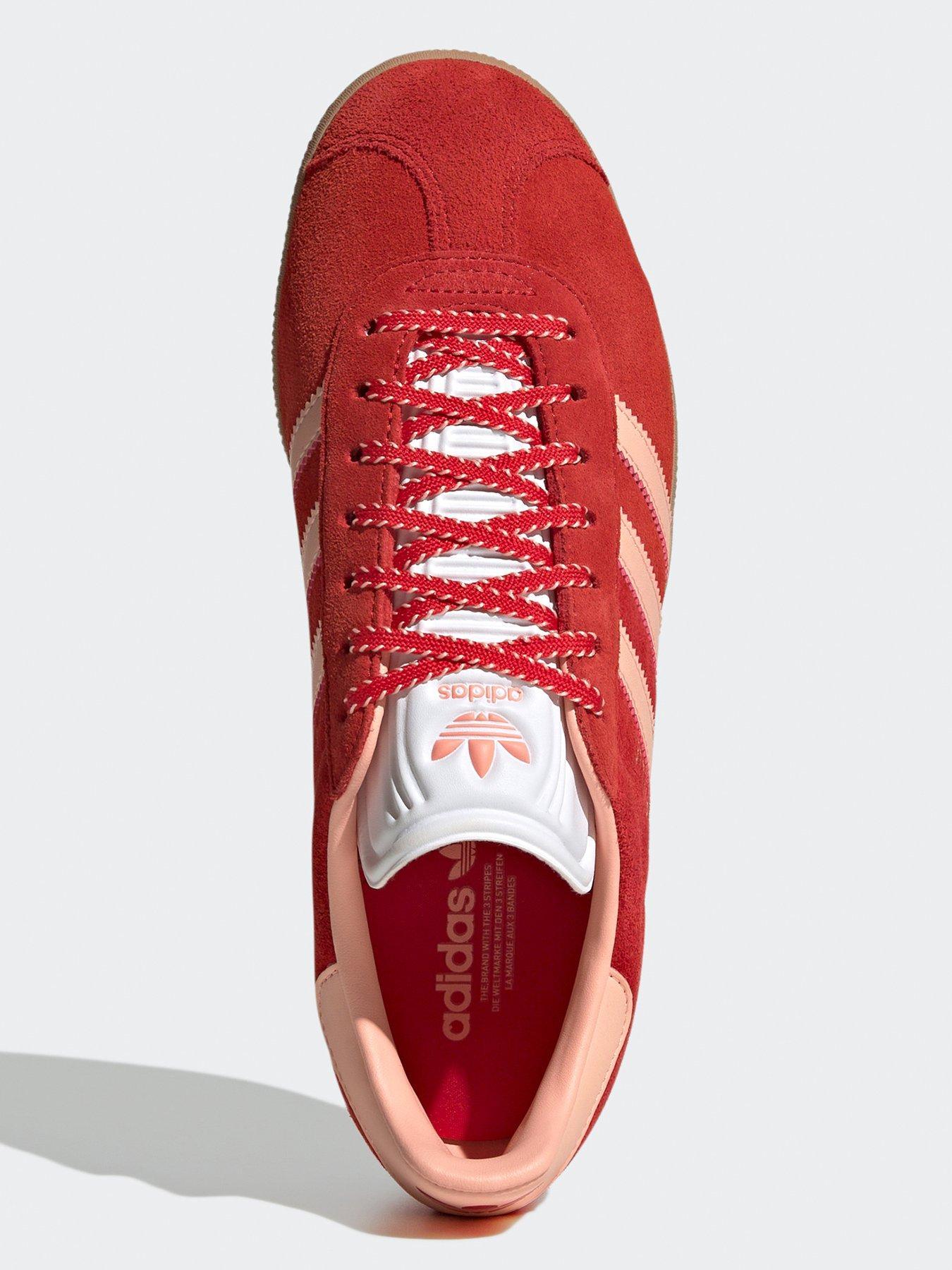  image of adidas-originals-womens-gazelle-trainers-bet-scarletglow-pinkgold-met