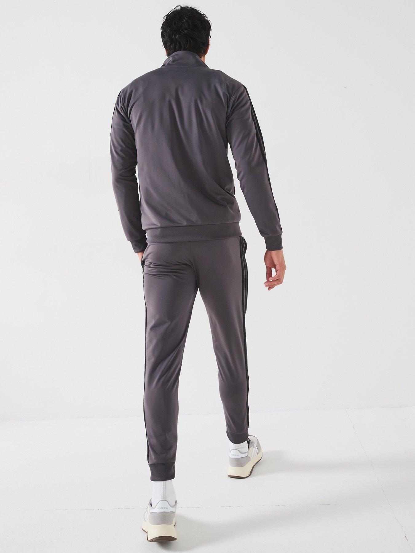 stillFront image of adidas-sportswear-mens-sportswear-basic-3-stripe-tricot-tracksuit-dark-grey