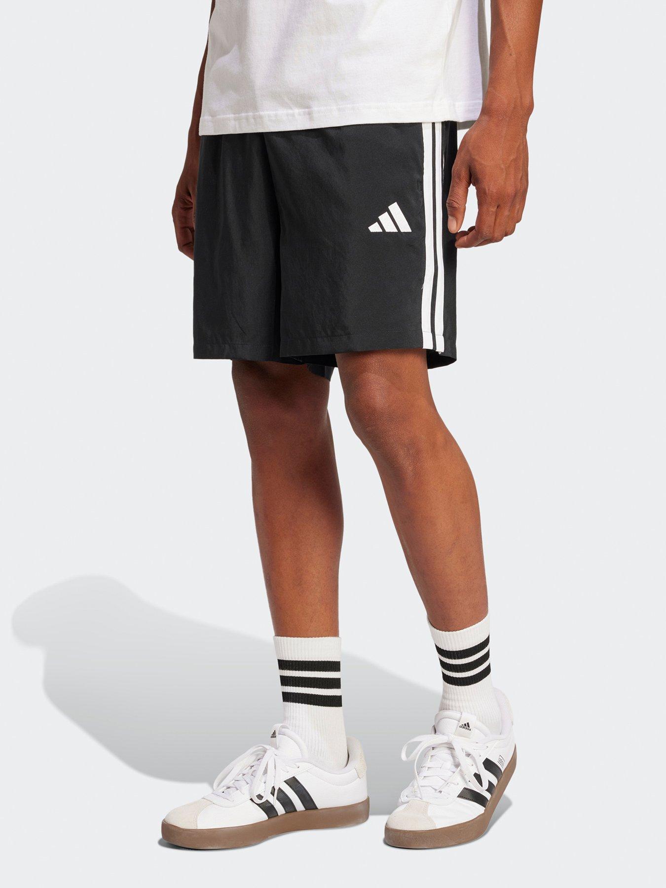 adidas-sportswear-mens-essentials-3-stripe-chelsea-shorts-blackwhite