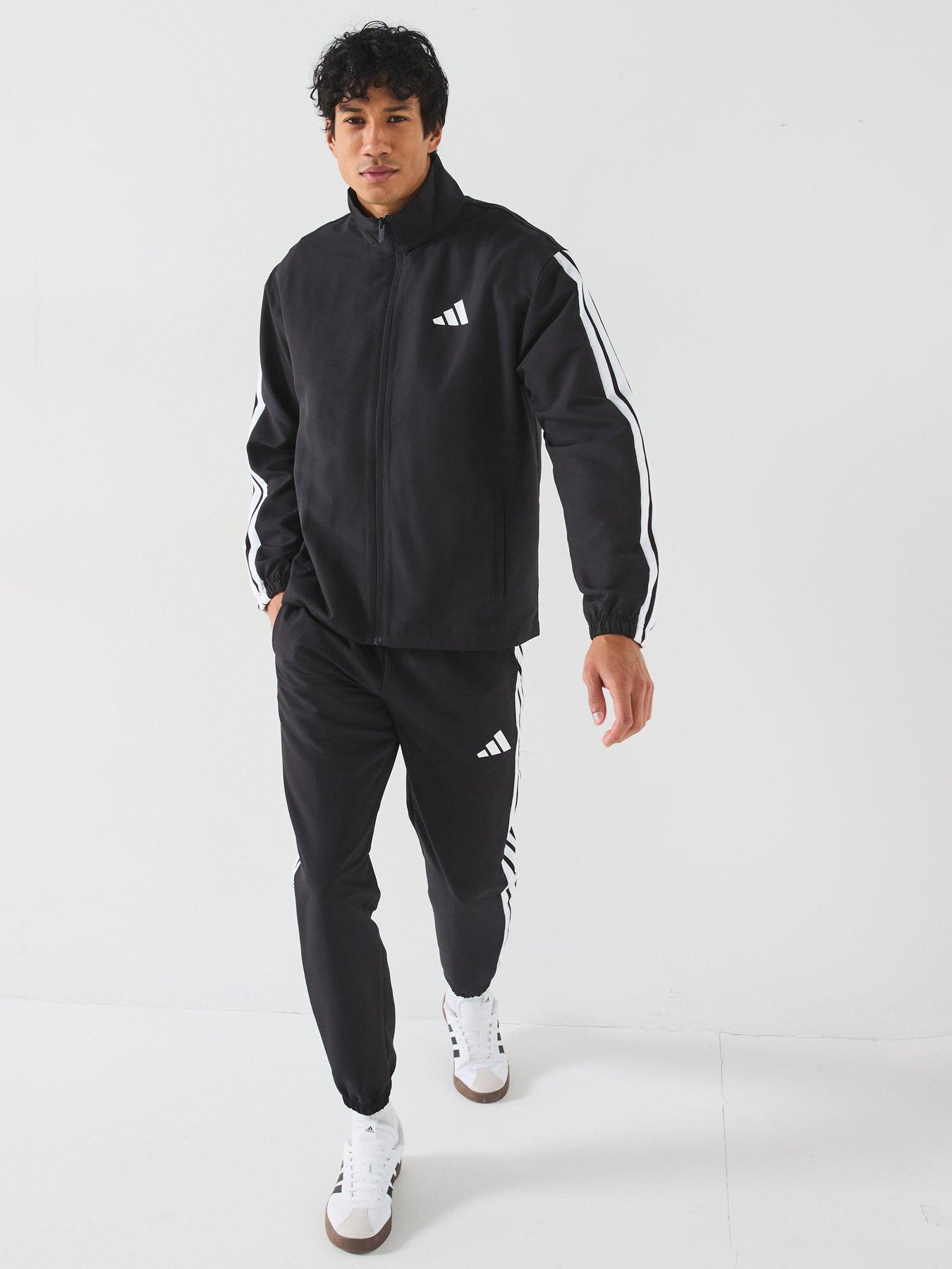  image of adidas-sportswear-mens-sportswear-basic-3-stripes-woven-tracksuit-black