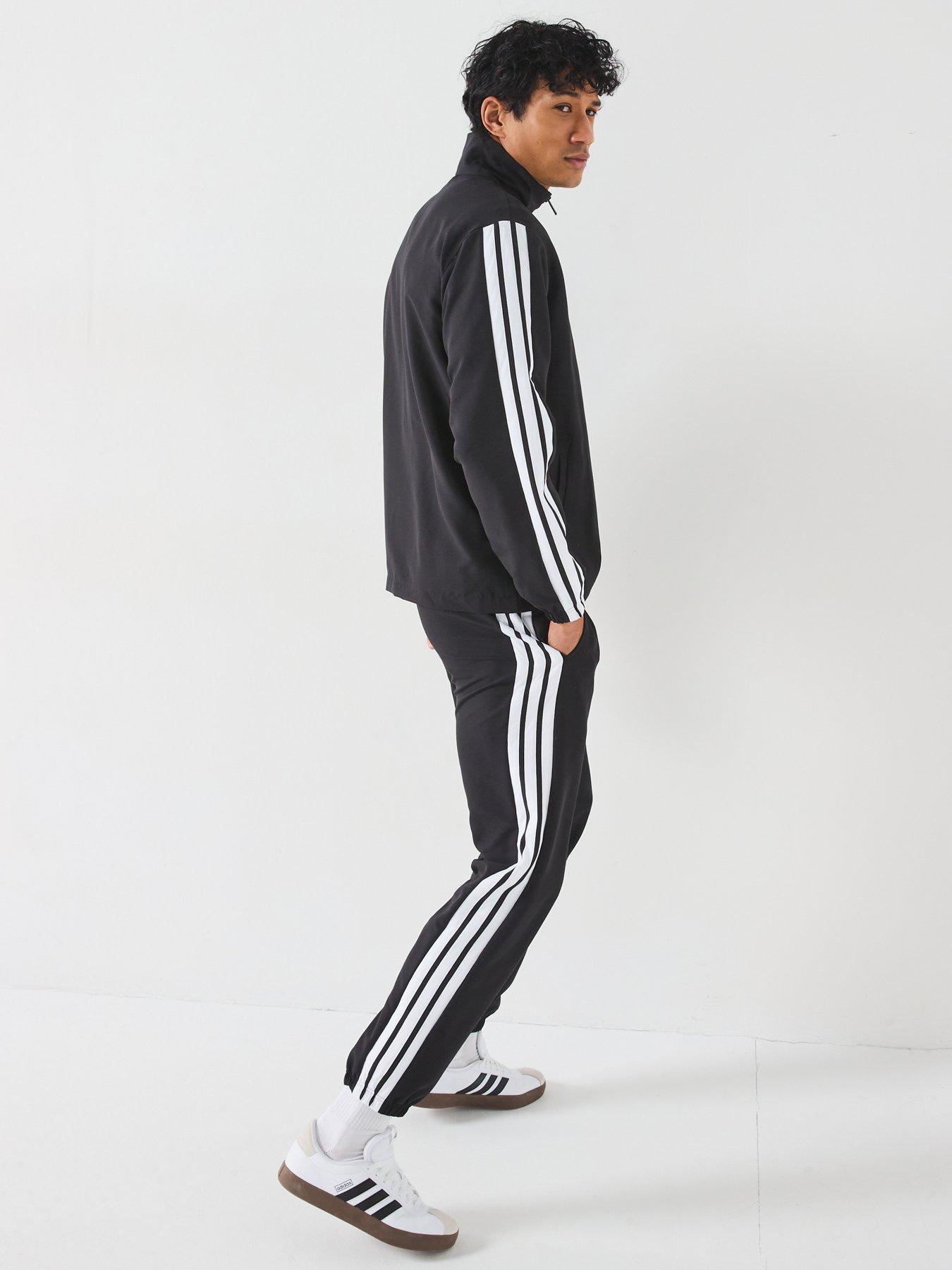  image of adidas-sportswear-mens-sportswear-basic-3-stripes-woven-tracksuit-black