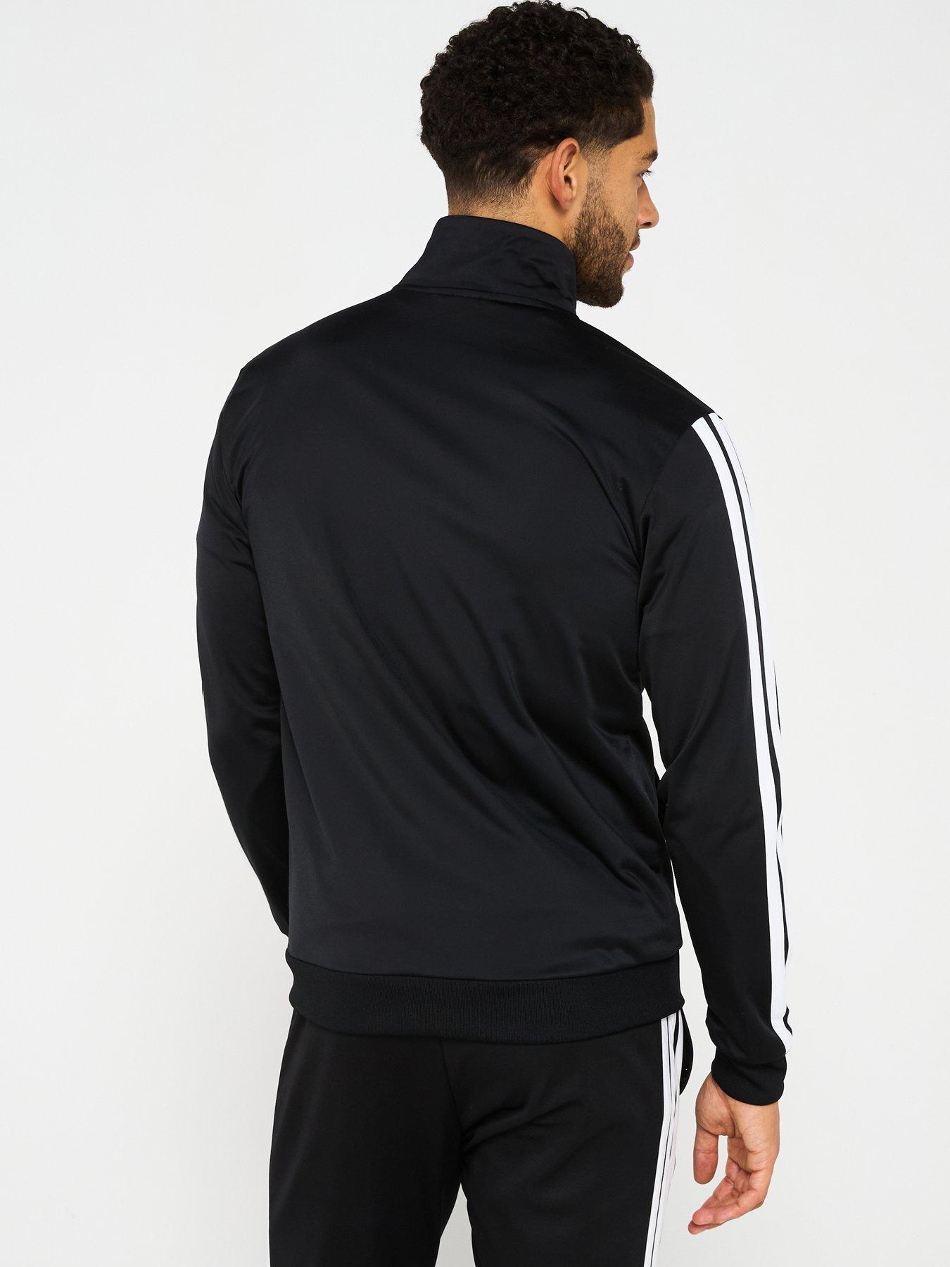 Image 2 of 5 of adidas Sportswear Men's Sportswear Basic 3 Stripes Tricot Tracksuit - Black