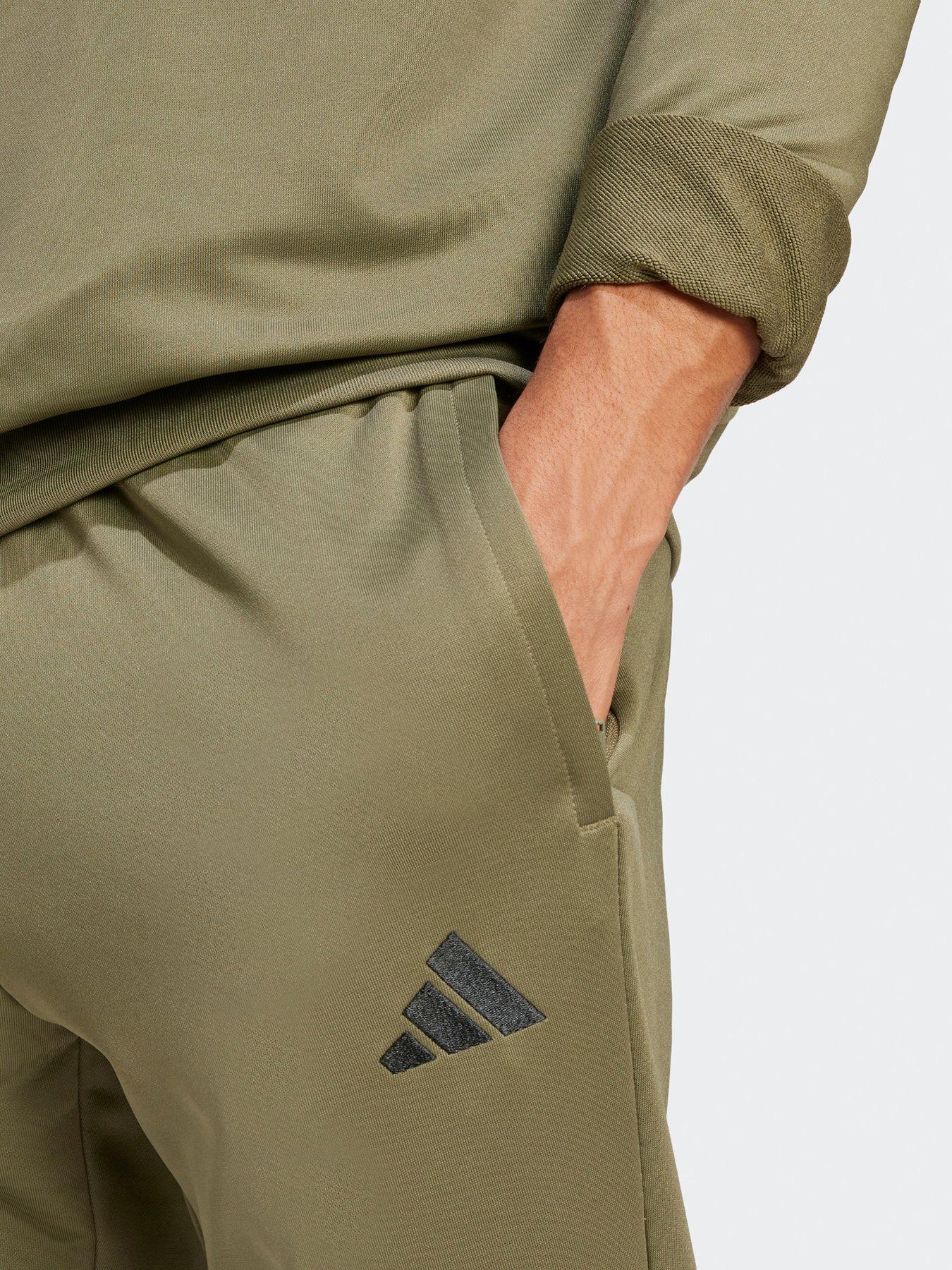  image of adidas-sportswear-mens-sportswear-french-terry-hooded-tracksuit-green