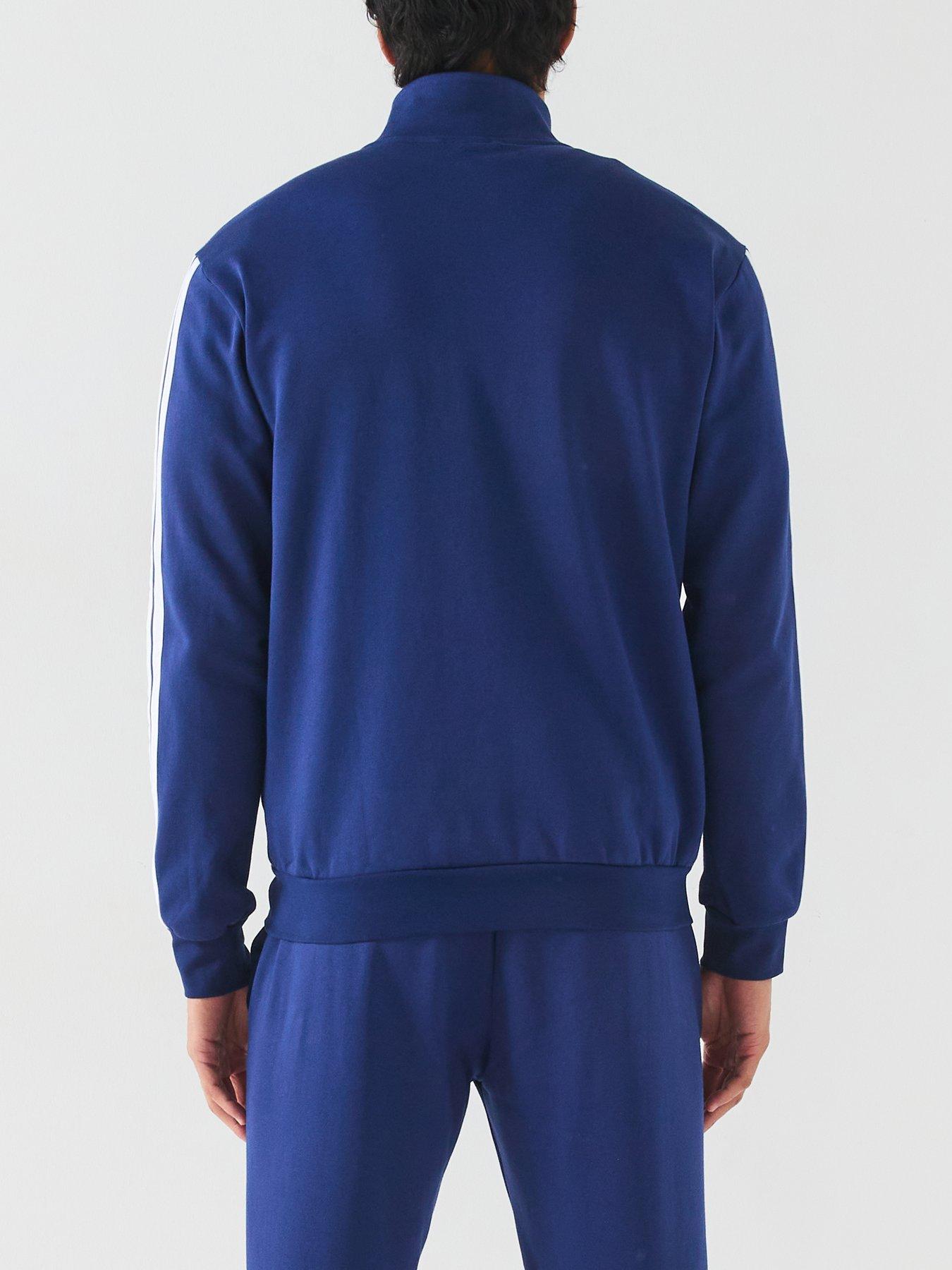  image of adidas-sportswear-mens-sportswear-basic-3-stripes-fleece-tracksuit-blue