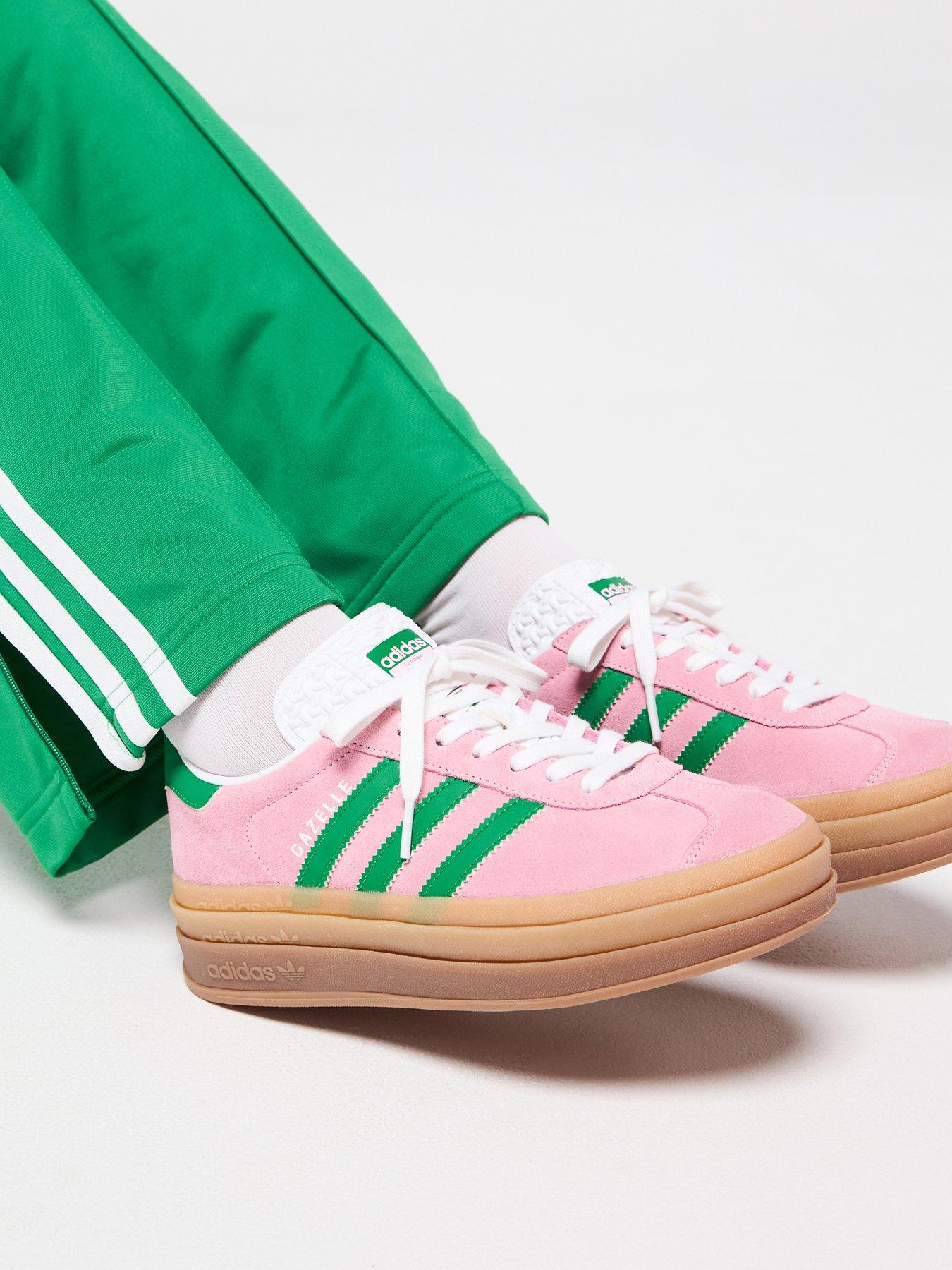front image of adidas-originals-womens-gazelle-bold-trainers-pink