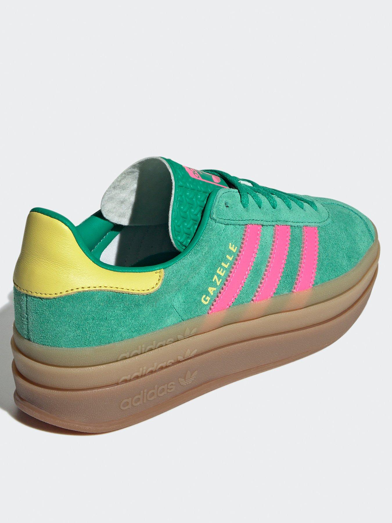 back image of adidas-originals-womens-gazelle-bold-trainers-green