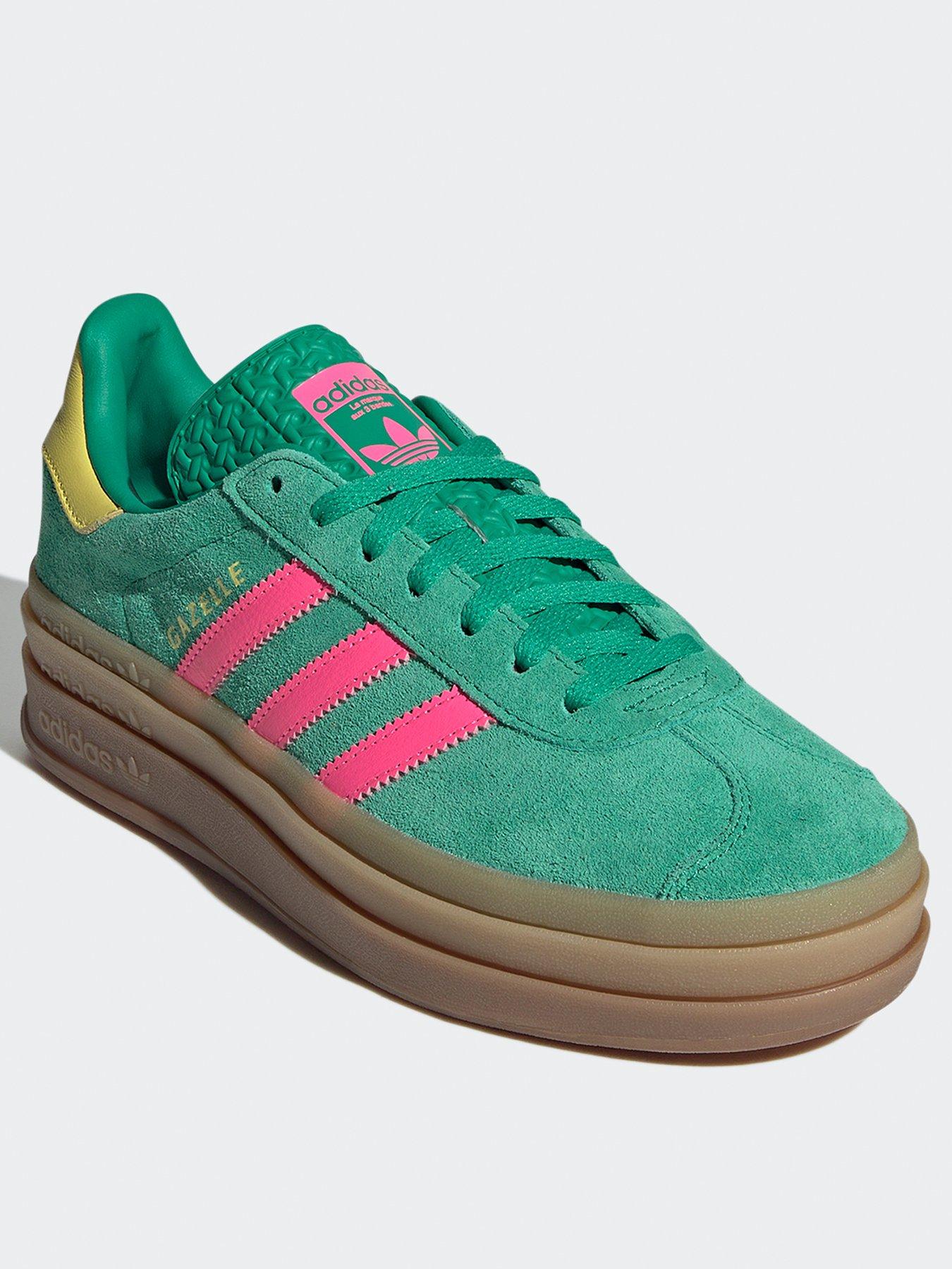  image of adidas-originals-womens-gazelle-bold-trainers-green