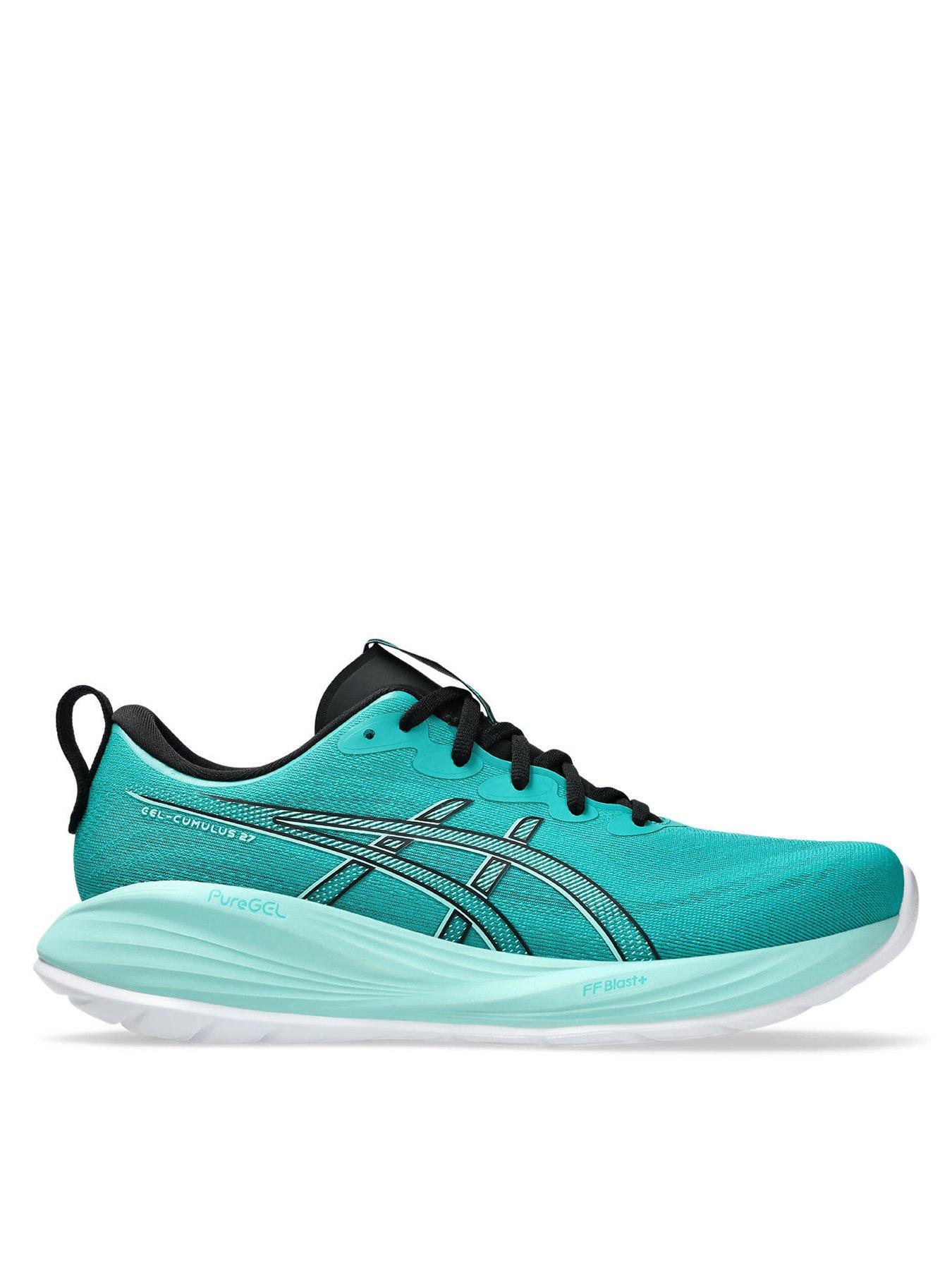  image of asics-mens-running-gel-cumulus-27-trainers-teal-green