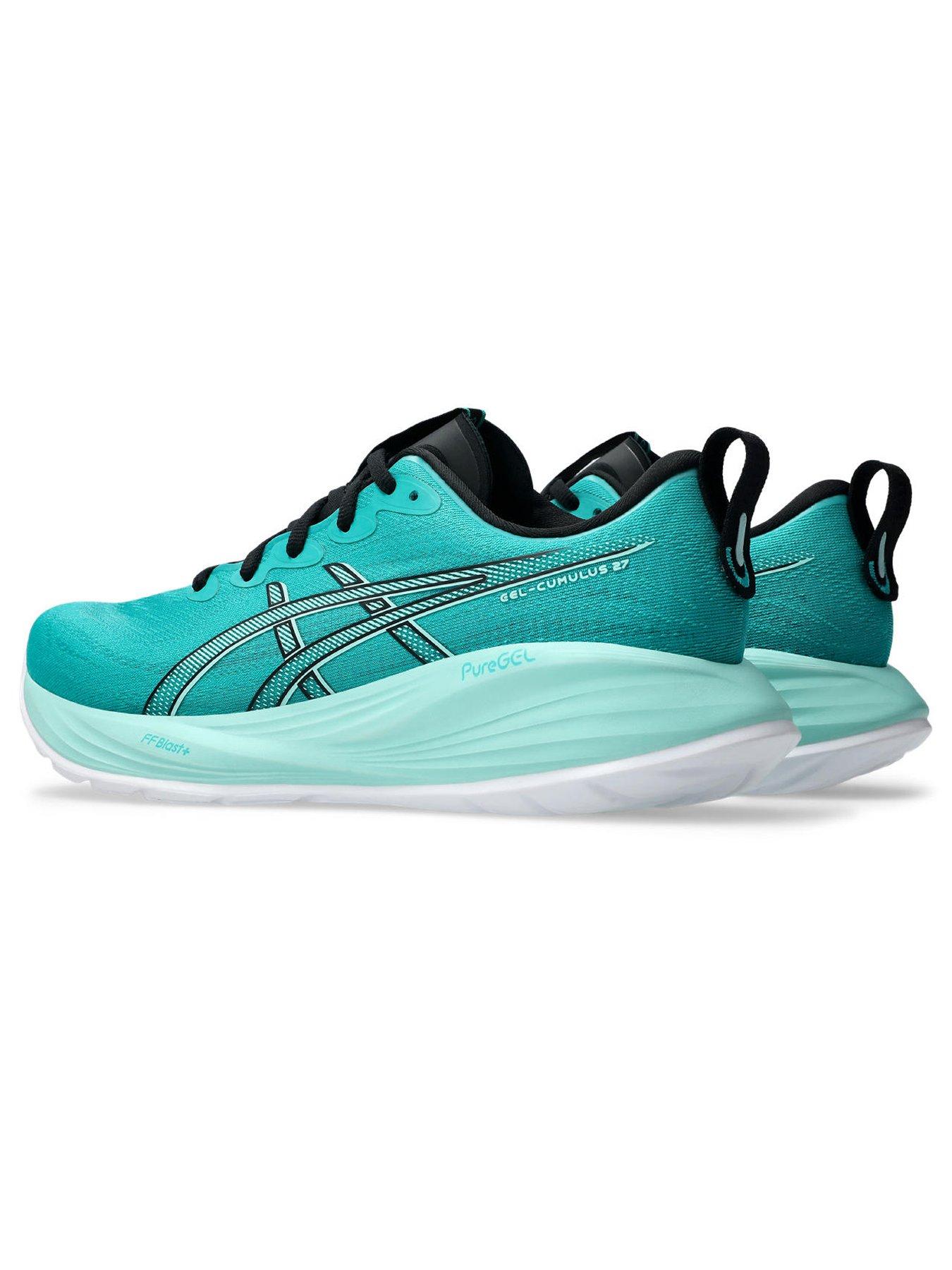  image of asics-mens-running-gel-cumulus-27-trainers-teal-green