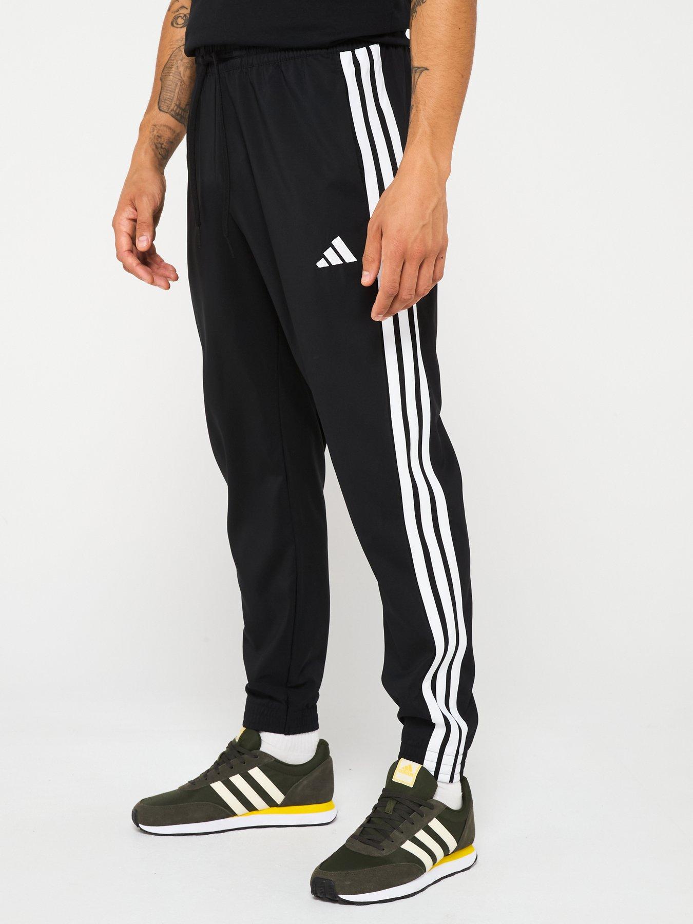  image of adidas-sportswear-mens-essential-3-stripe-woven-pant-black