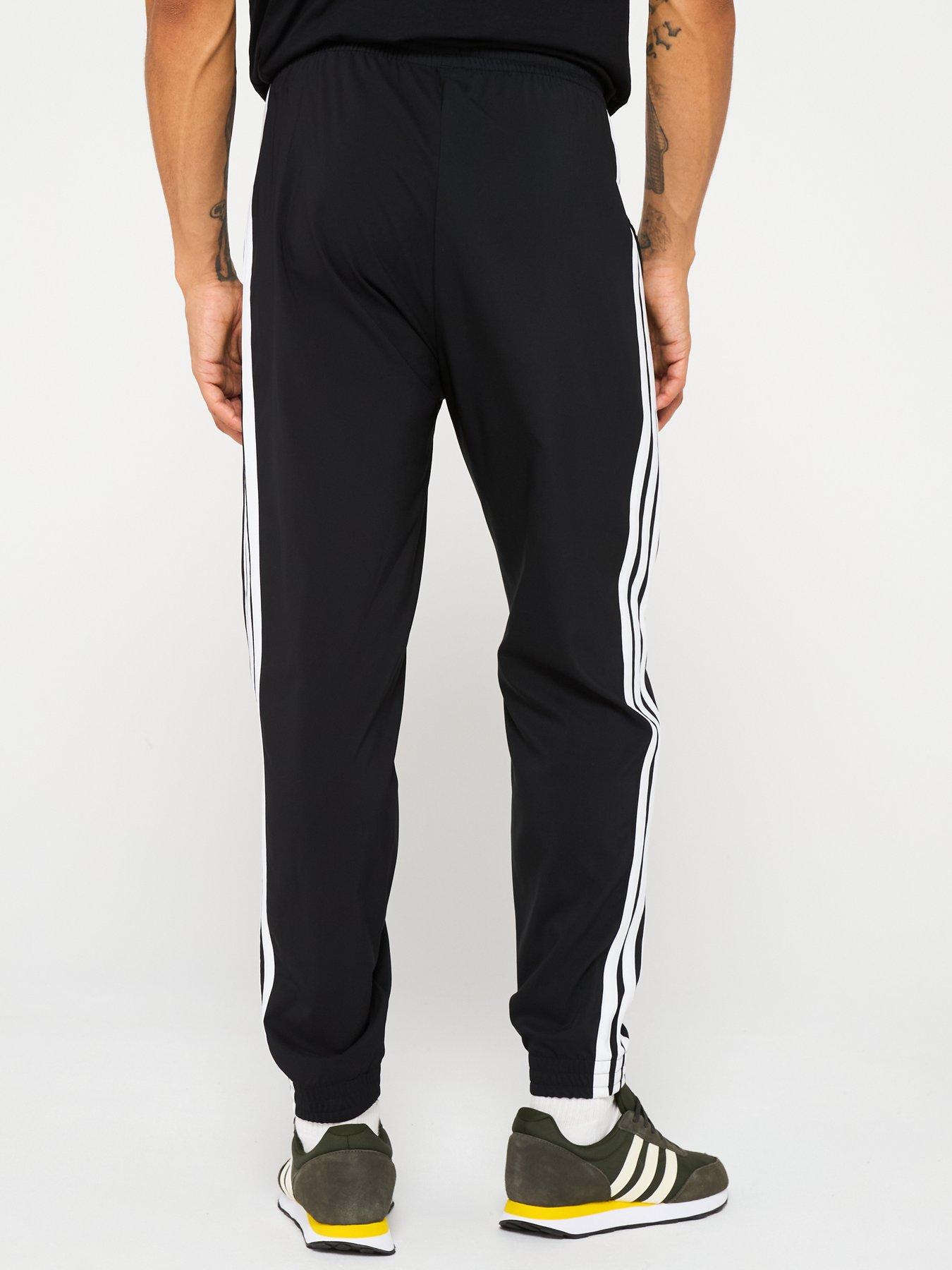  image of adidas-sportswear-mens-essential-3-stripe-woven-pant-black