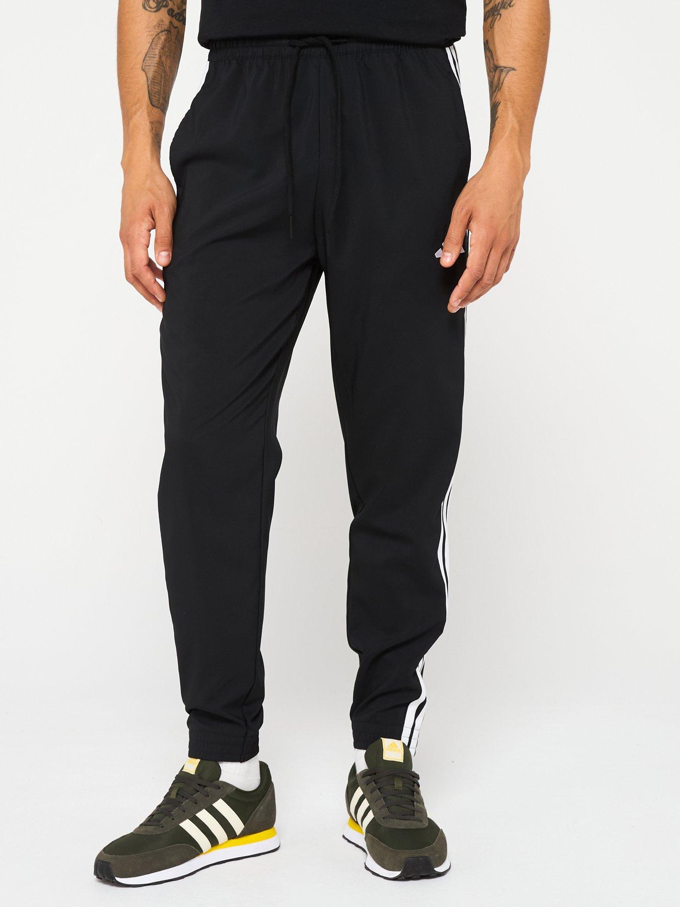  image of adidas-sportswear-mens-essential-3-stripe-woven-pant-black