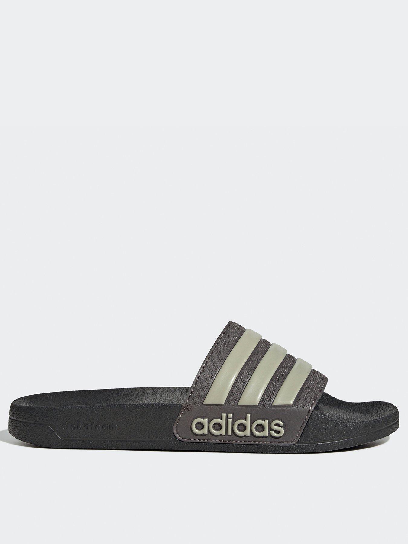 adidas-sportswear-unisex-adilette-shower-slides-brown-charcoalputty-greycarbon