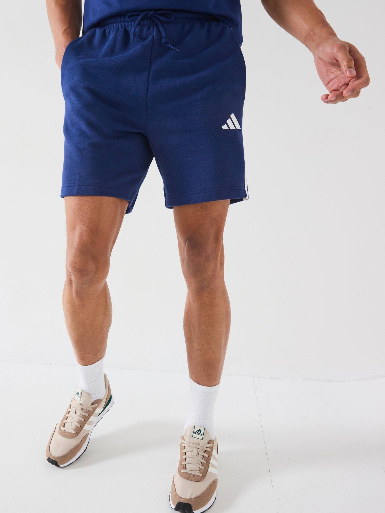 adidas Sportswear Mens Essential 3-stripe French Terry Shorts - Blue