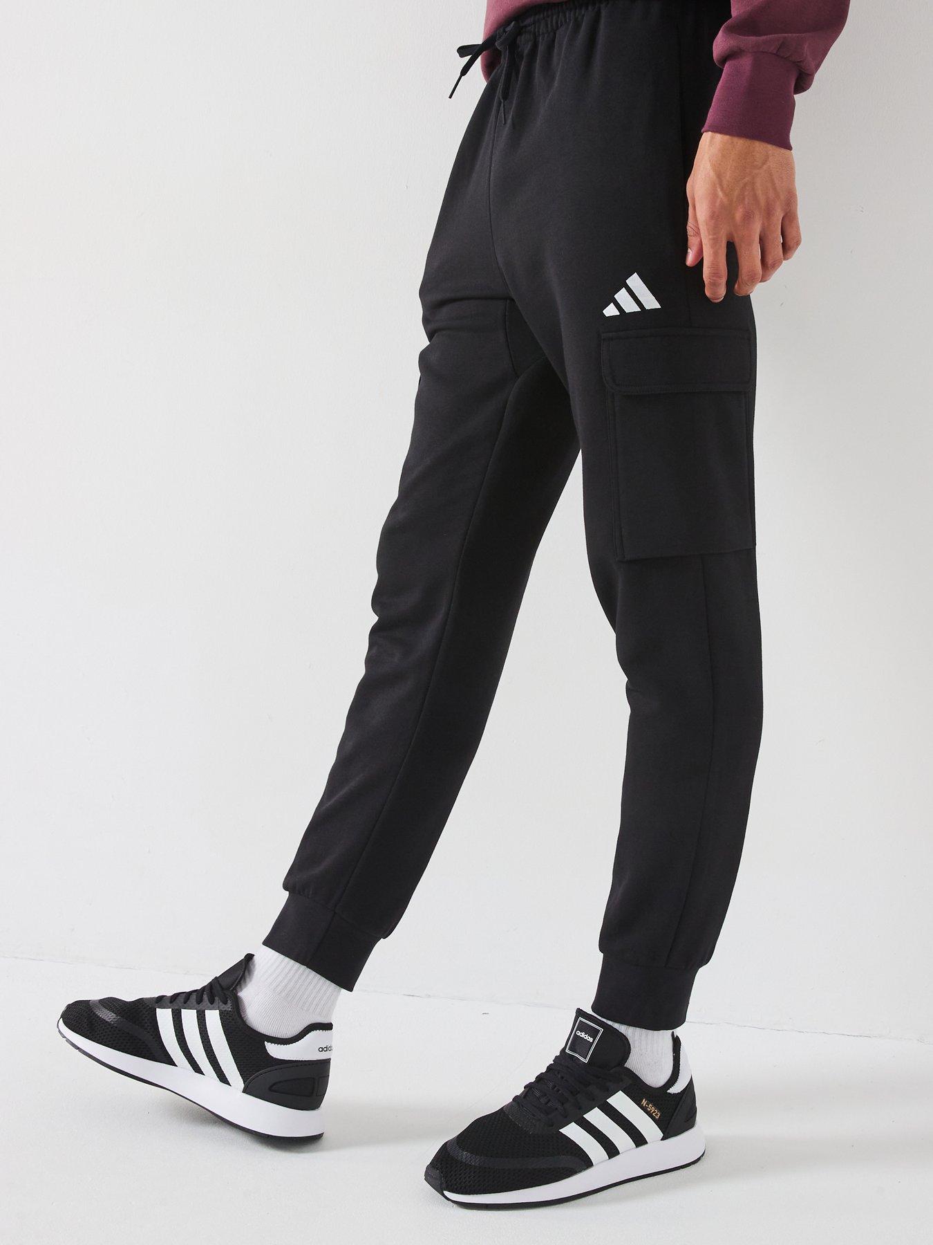 undefined Mens Essentials Feelcozy Fleece Cargo Joggers - Black
