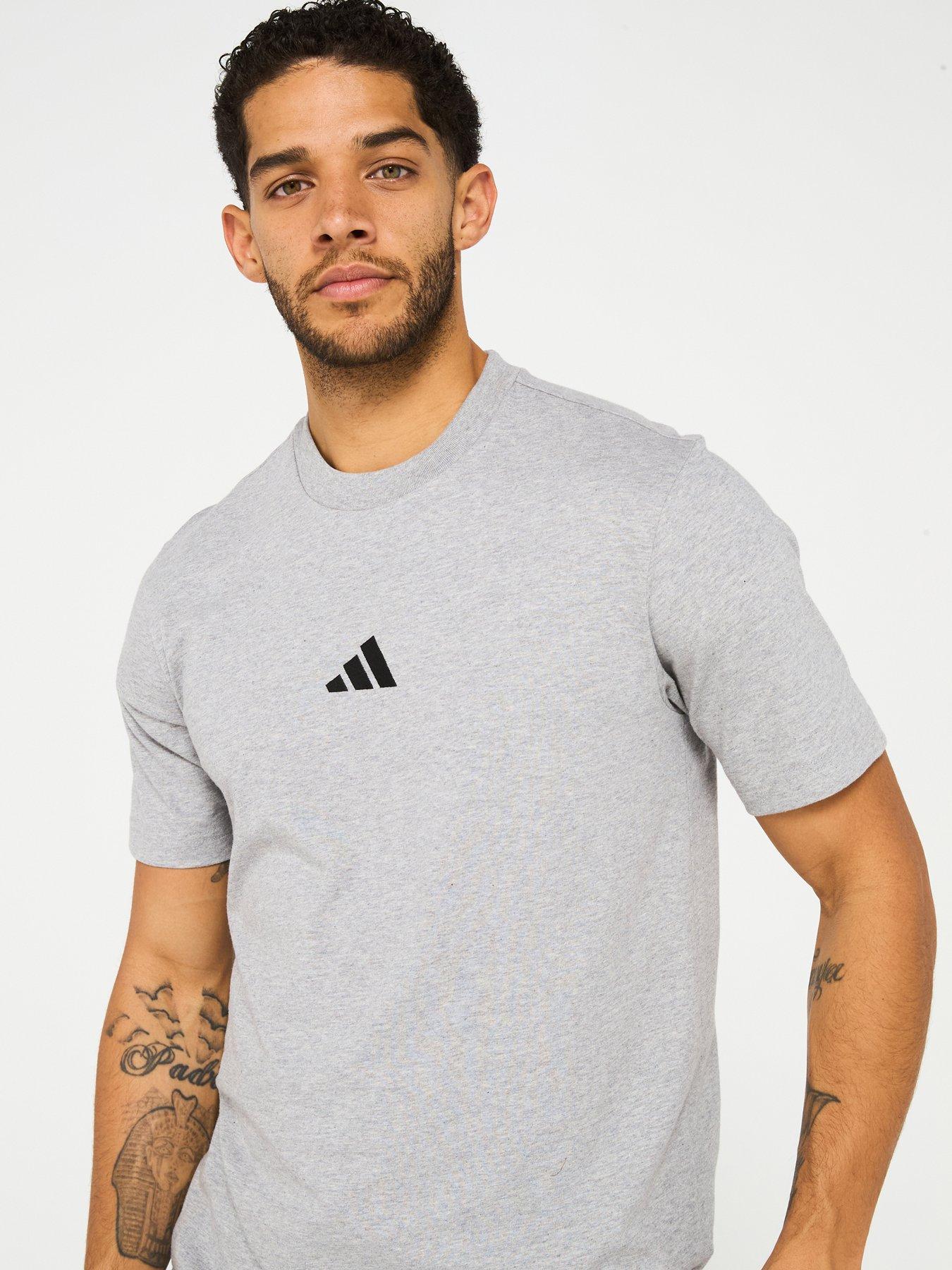 image of adidas-sportswear-mens-essentials-small-logo-single-t-shirt-grey