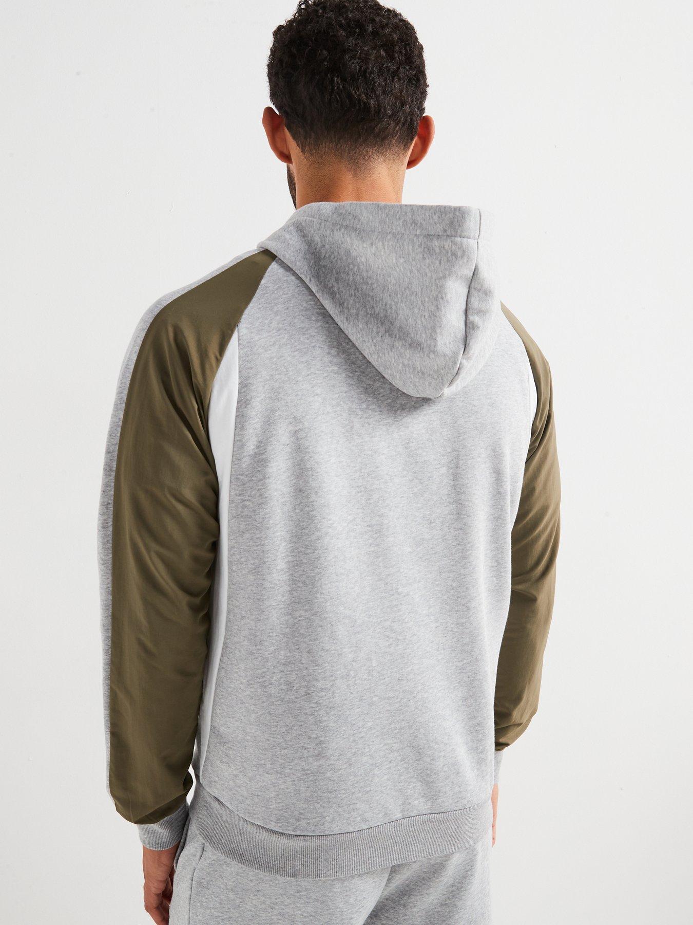  image of adidas-sportswear-mens-seasonal-essentials-colourblock-hoodie-grey