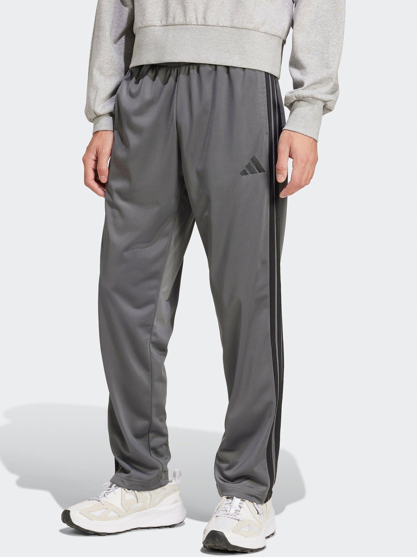  image of adidas-sportswear-mens-3-stripe-tricot-tracksuit-bottoms-dark-grey
