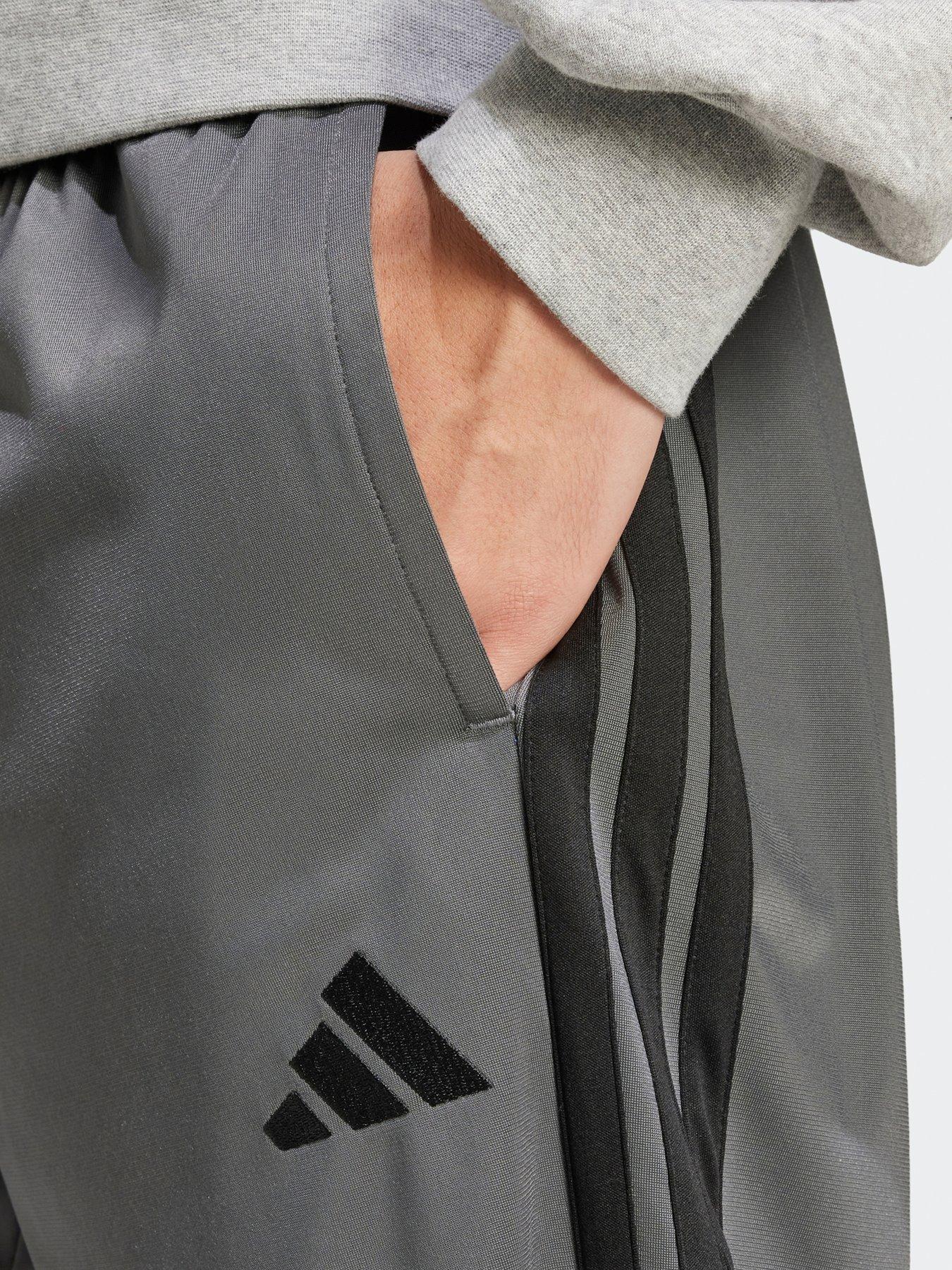  image of adidas-sportswear-mens-3-stripe-tricot-tracksuit-bottoms-dark-grey