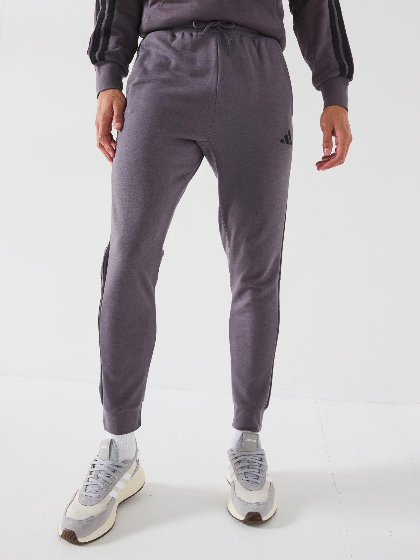 adidas-sportswear-mens-essential-3-stripe-french-terry-joggers-dark-greyblack