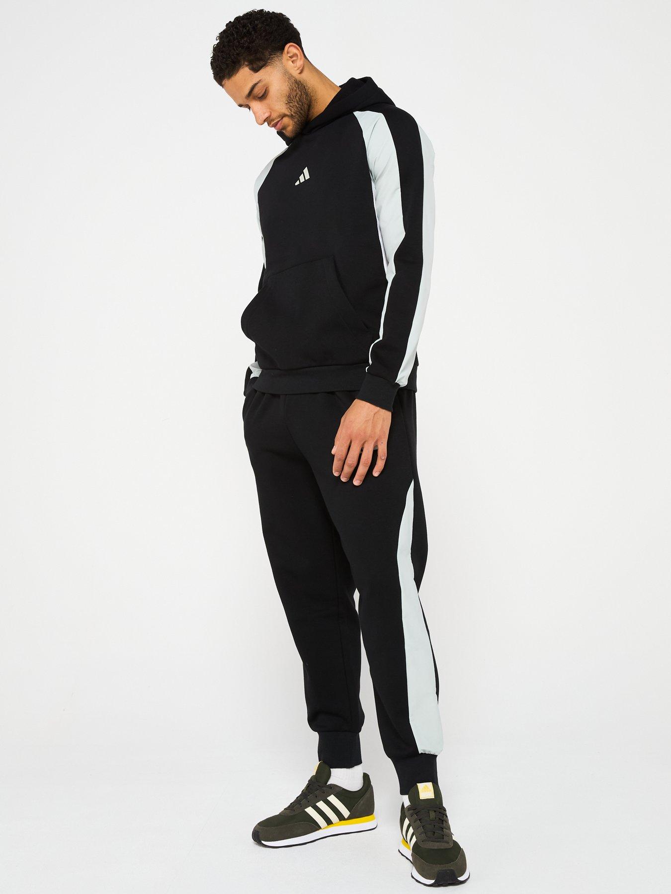  image of adidas-sportswear-mens-seasonal-essentials-colorblock-hoodie-black