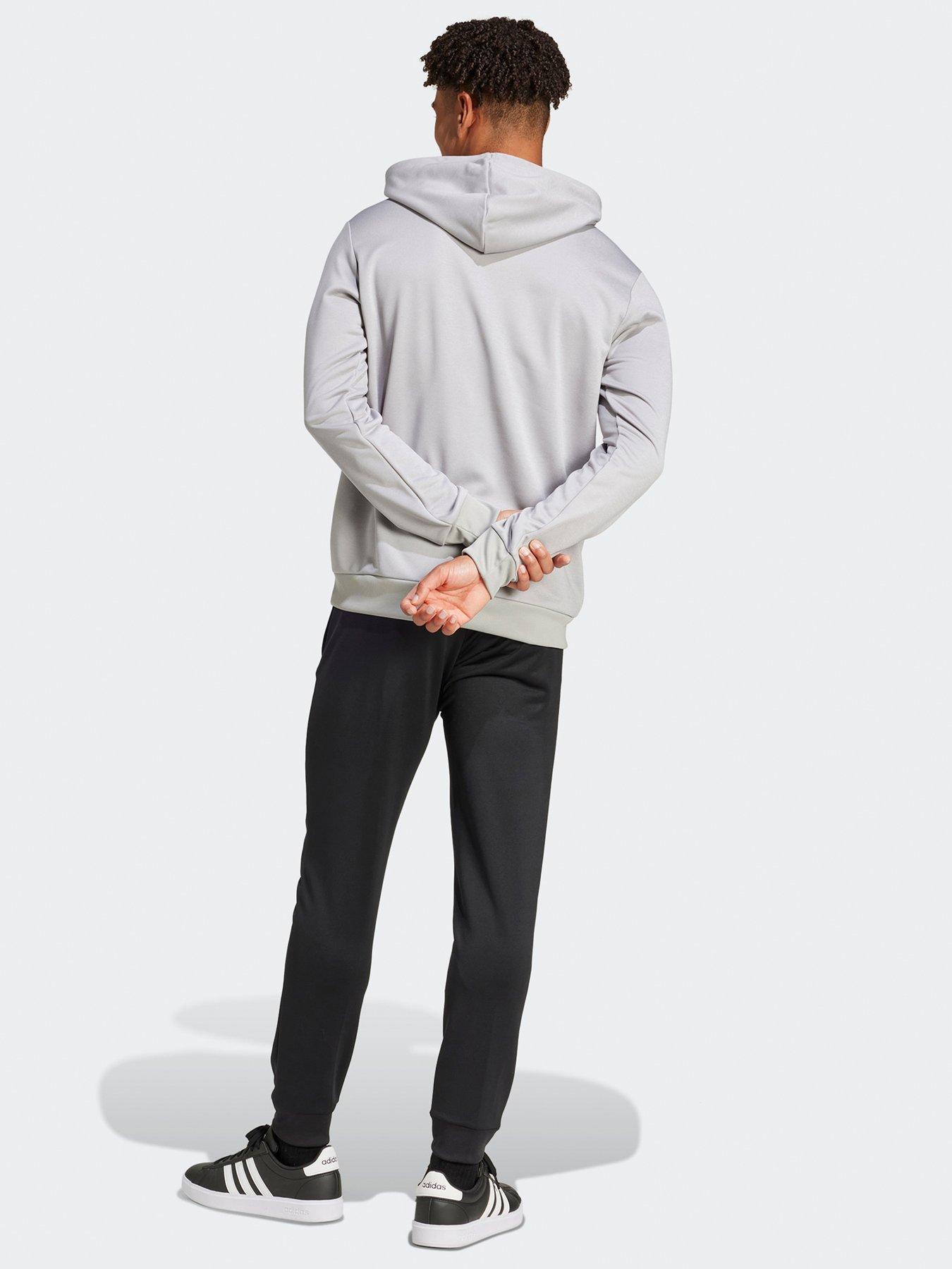  image of adidas-sportswear-mens-sportswear-french-terry-hooded-tracksuit-grey