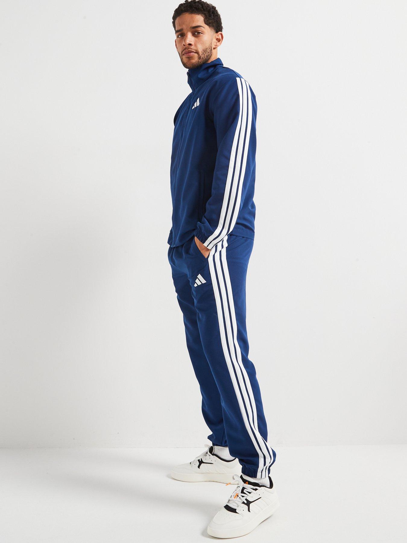  image of adidas-sportswear-mens-sportswear-basic-3-stripe-woven-tracksuit-blue