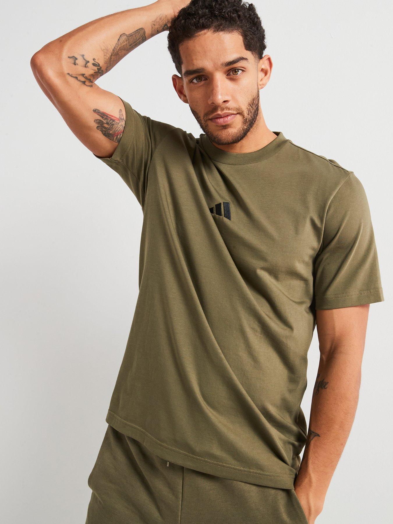 adidas Sportswear Men's Essentials Small Logo Single Jersey Tee - Green