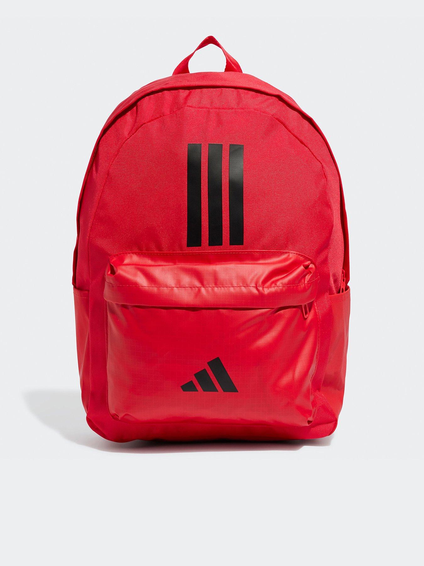  image of adidas-sportswear-unisex-classic-back-to-school-3-stripe-backpack-red
