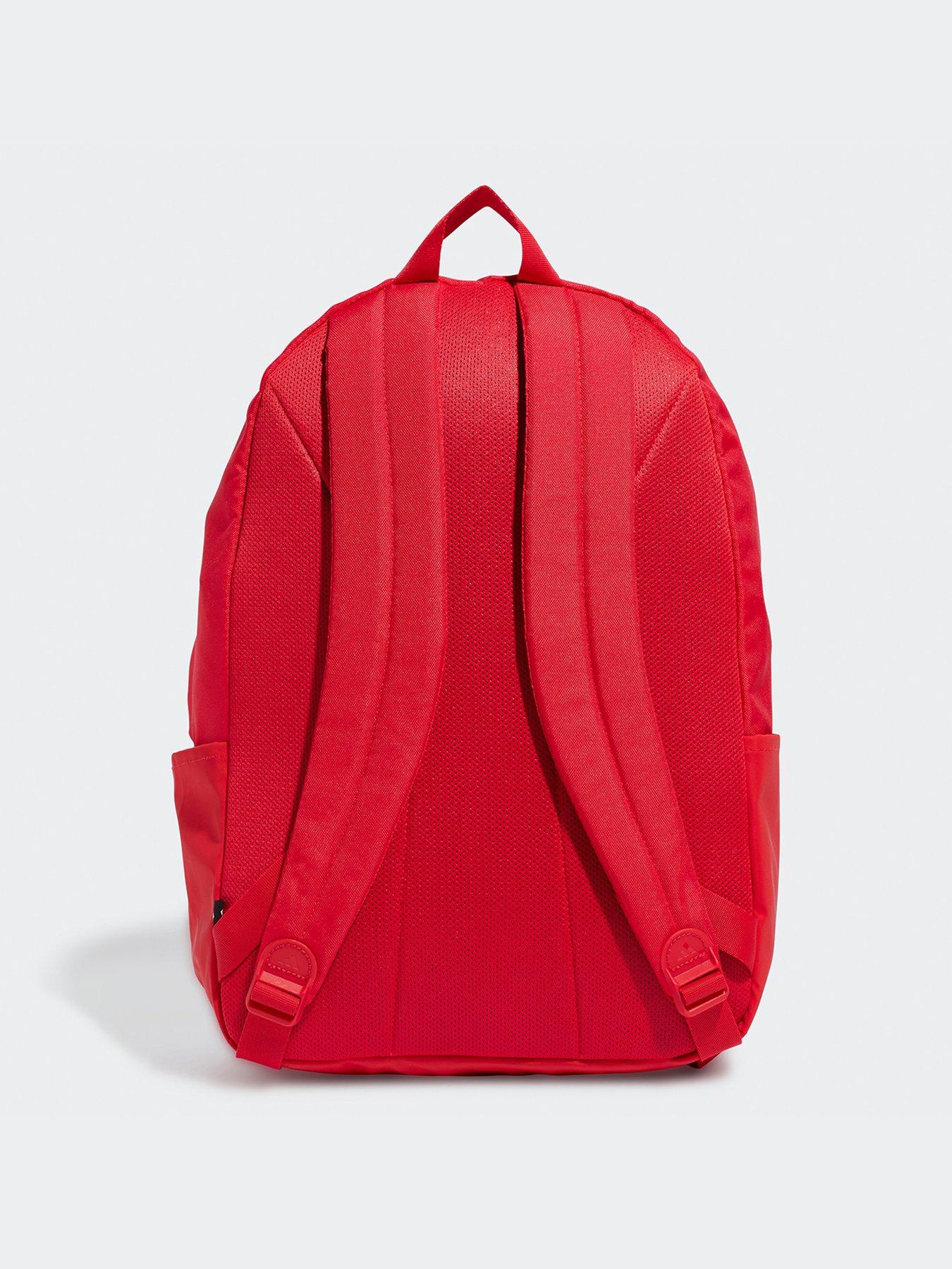  image of adidas-sportswear-unisex-classic-back-to-school-3-stripe-backpack-red