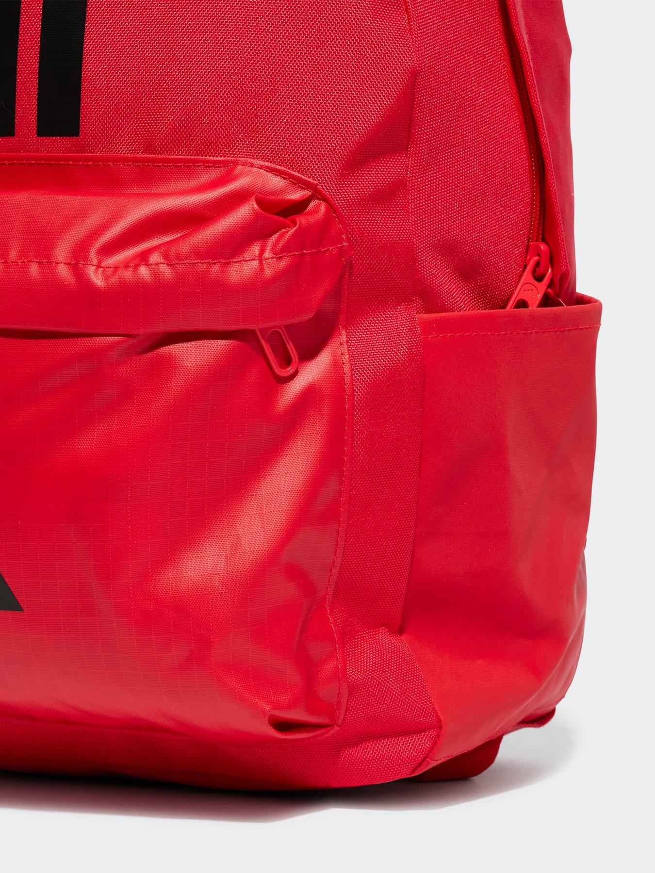  image of adidas-sportswear-unisex-classic-back-to-school-3-stripe-backpack-red