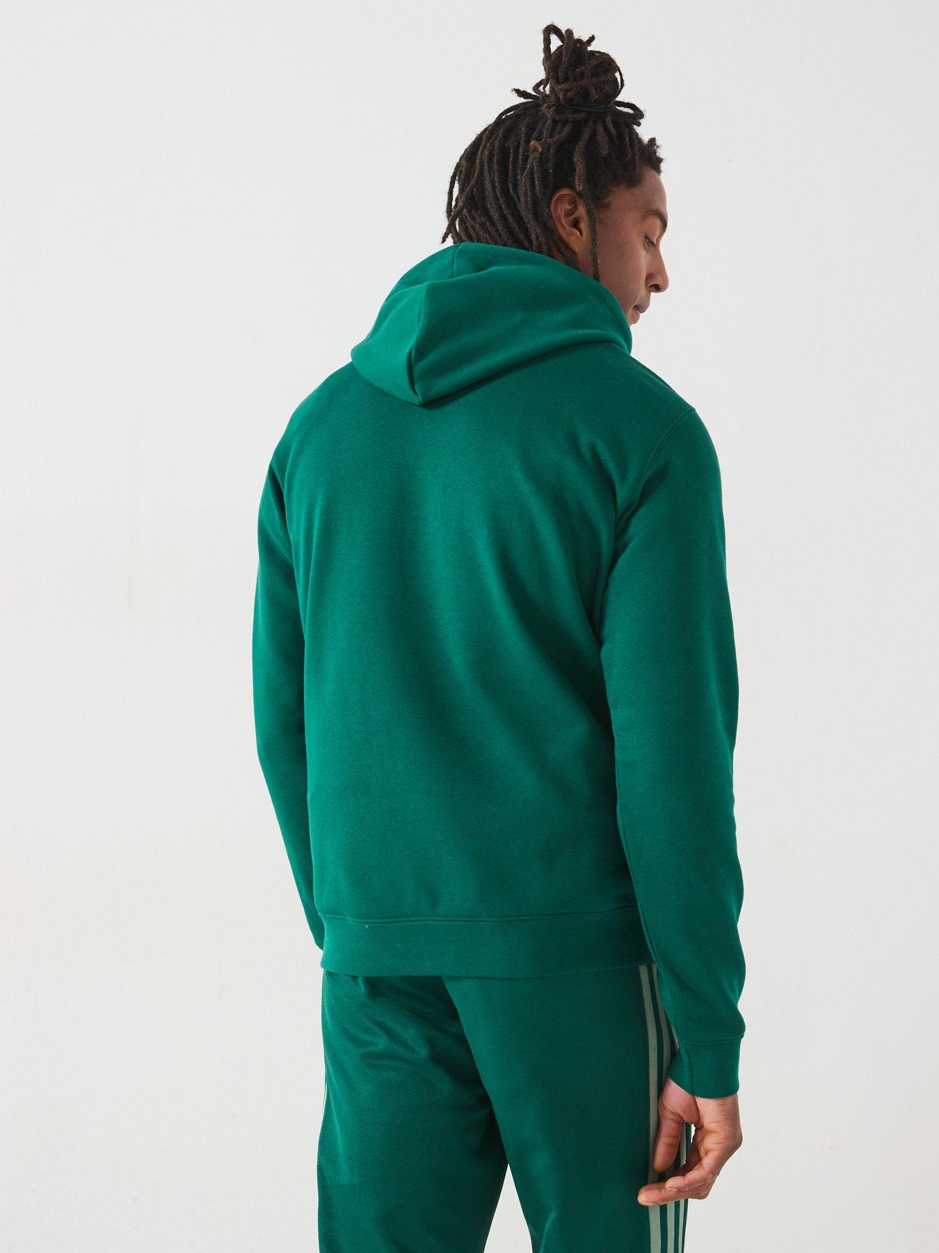  image of adidas-originals-mens-adicolor-3-stripe-overhead-hoodie-green