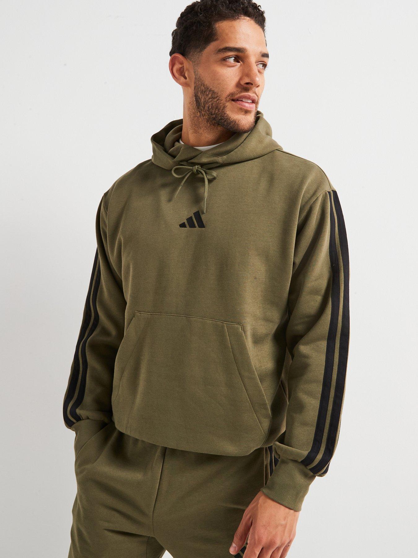 adidas-sportswear-mens-essentials-3-stripe-fleece-hoodie-green