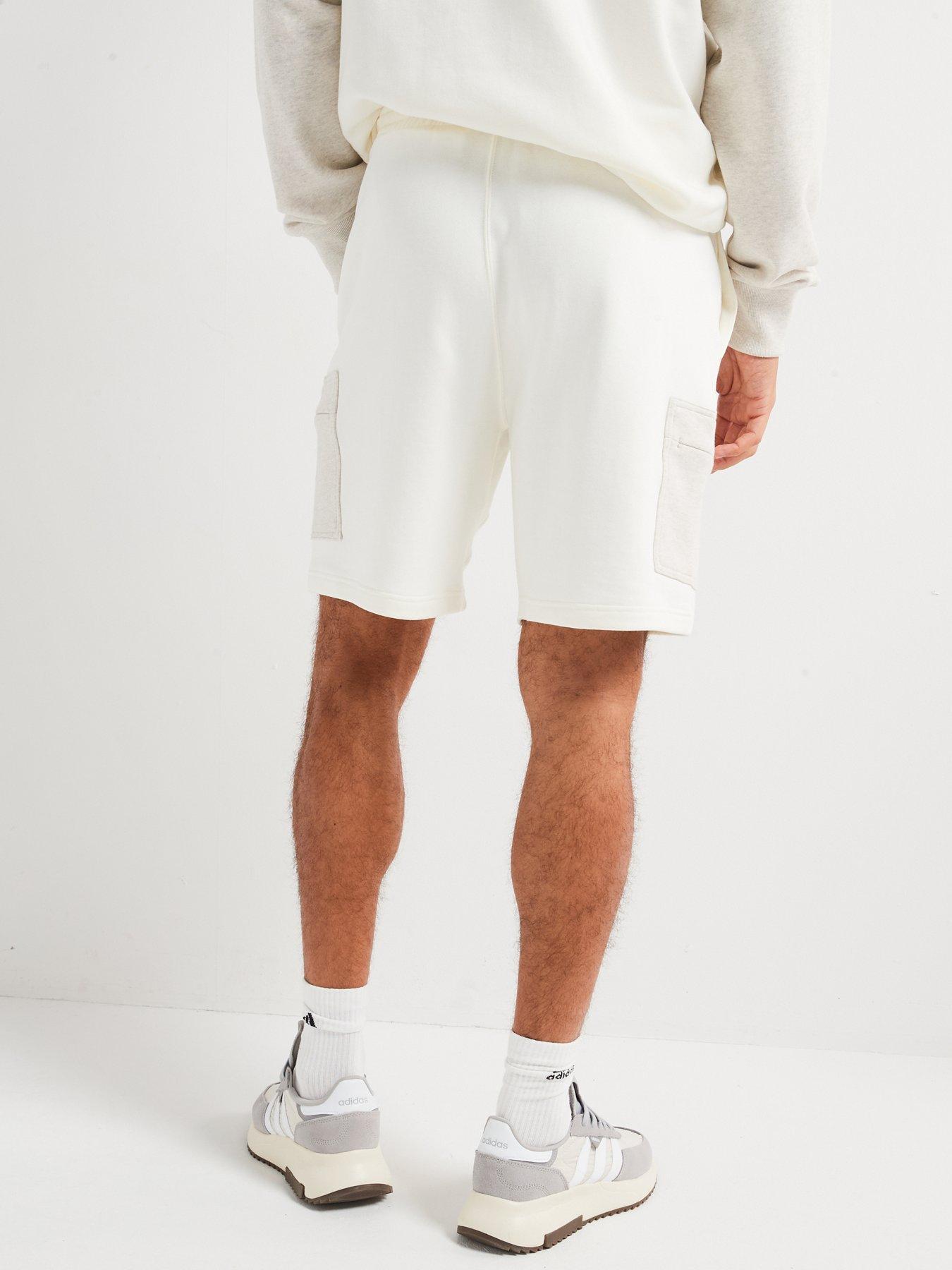  image of adidas-sportswear-mens-all-szn-french-terry-colorblock-shorts-white