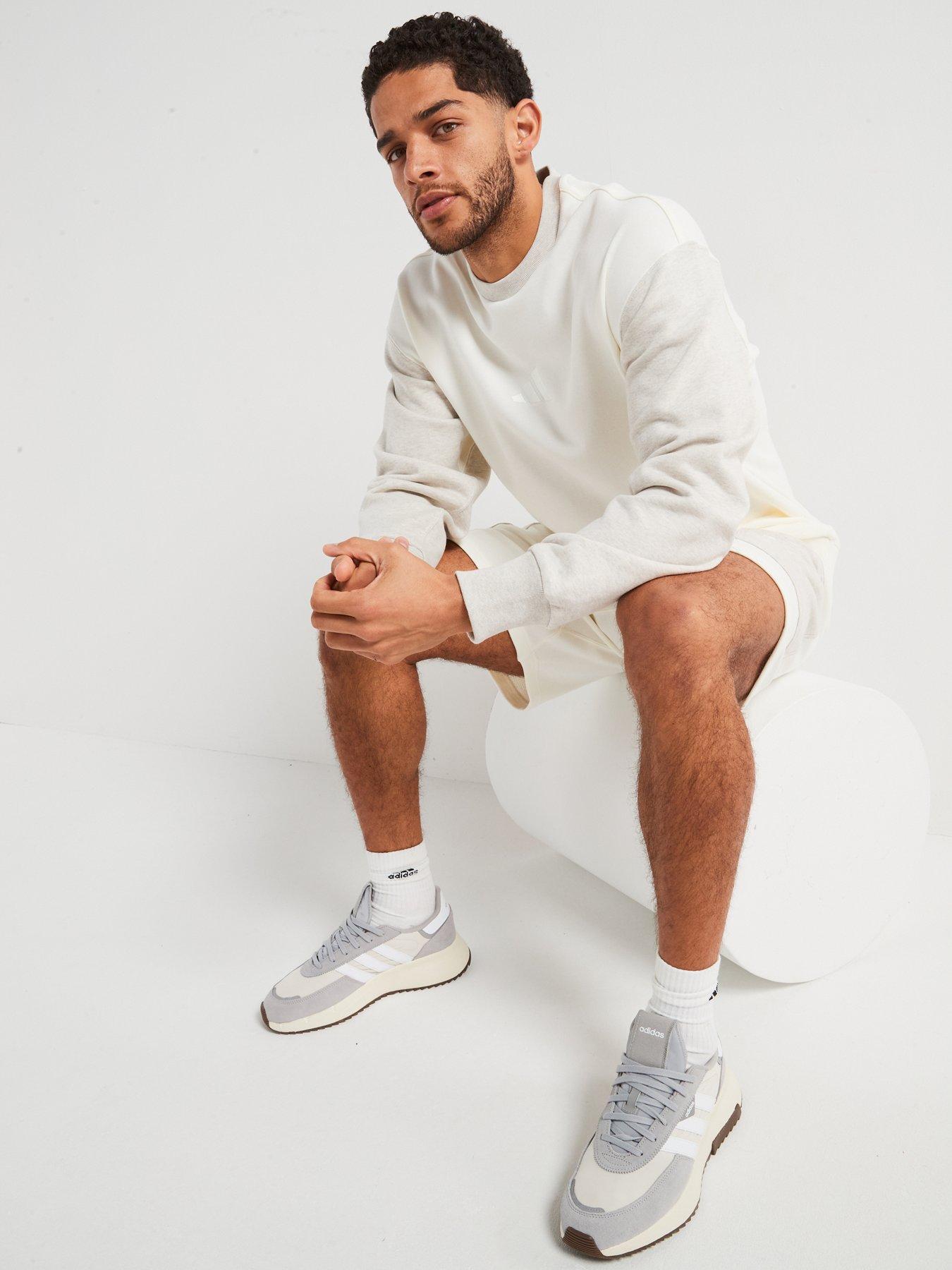  image of adidas-sportswear-mens-all-szn-french-terry-colorblock-shorts-white